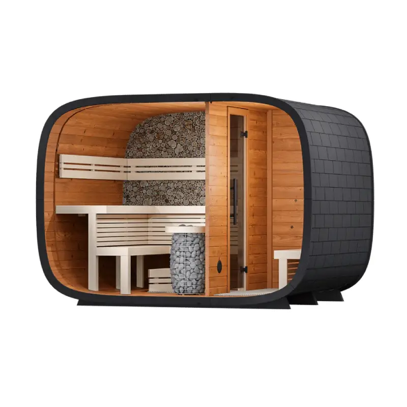 Leil Round Cube Double Outdoor Sauna