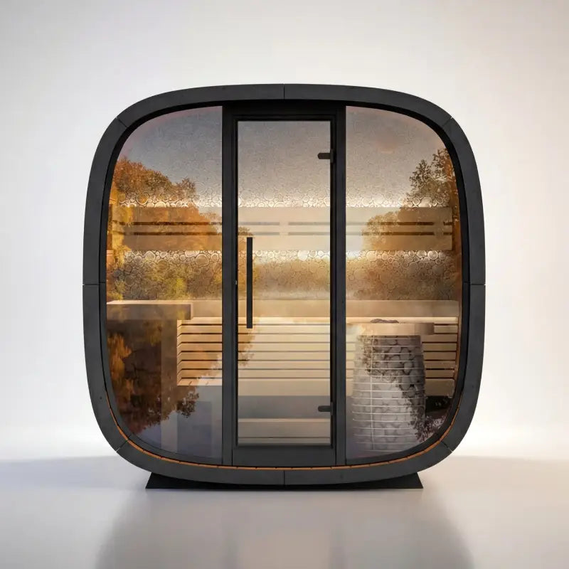 Leil Round Cube Mini Outdoor Sauna