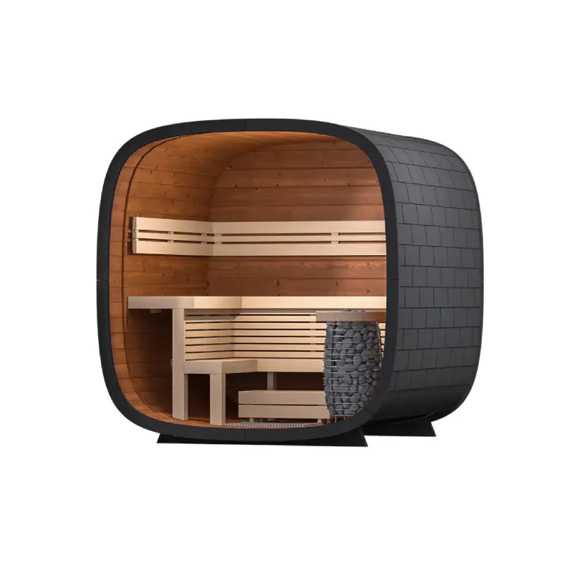 Leil Round Cube Mini Outdoor Sauna