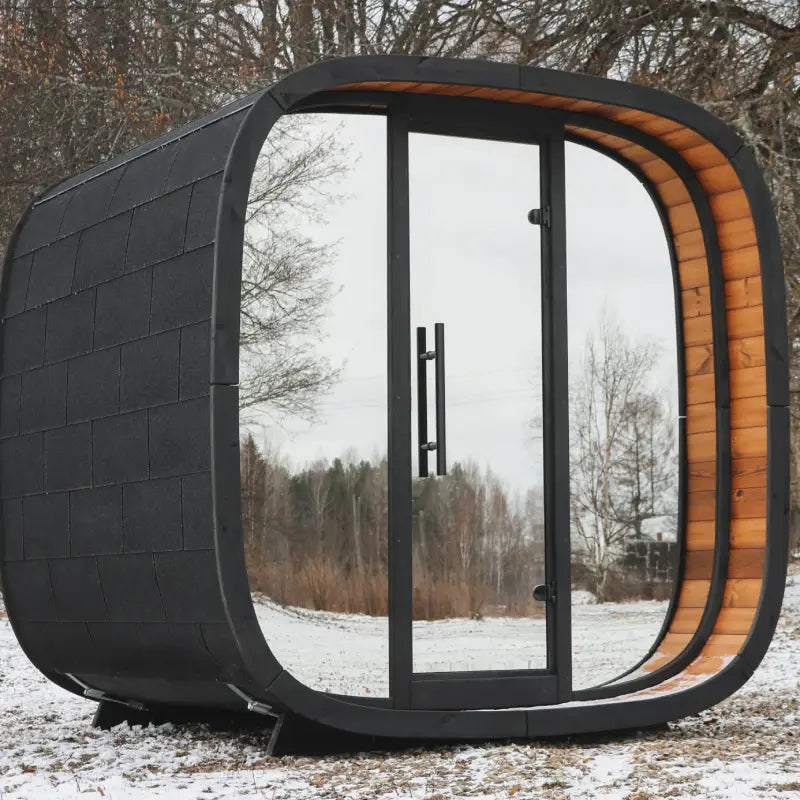 Leil Round Cube Mini Outdoor Sauna