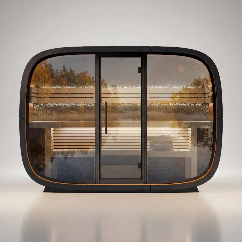 Leil Round Cube Relax Outdoor Sauna