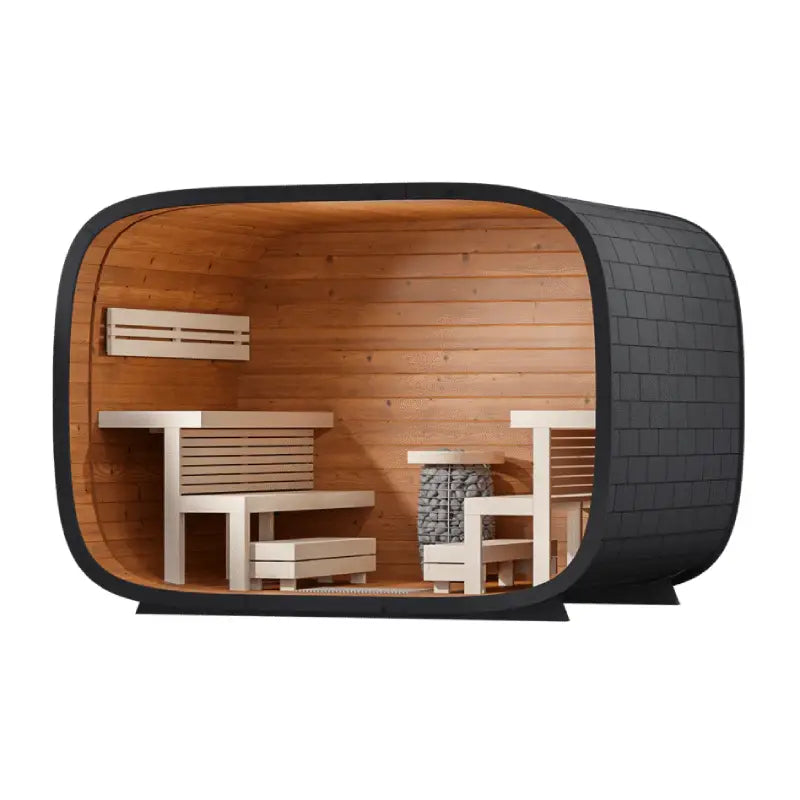Leil Round Cube Single Outdoor Sauna