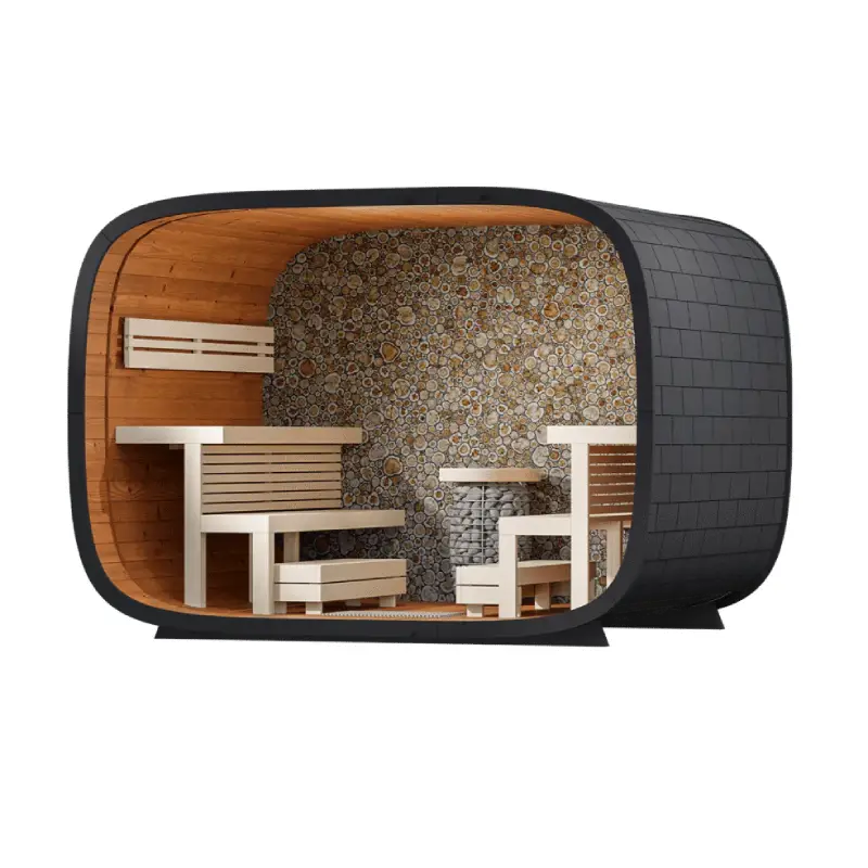 Leil Round Cube Single Outdoor Sauna
