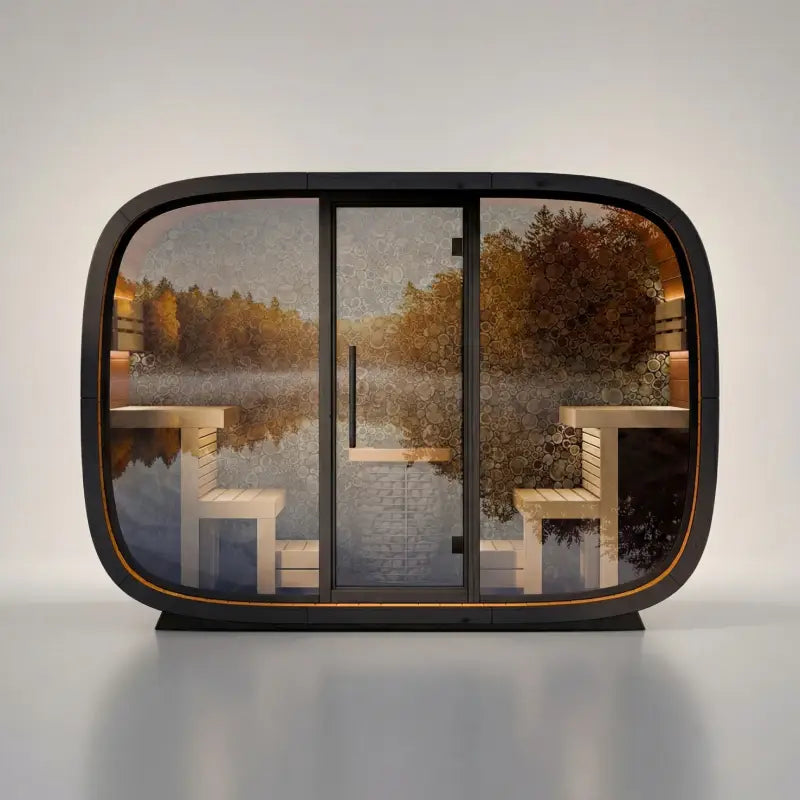 Leil Round Cube Single Outdoor Sauna