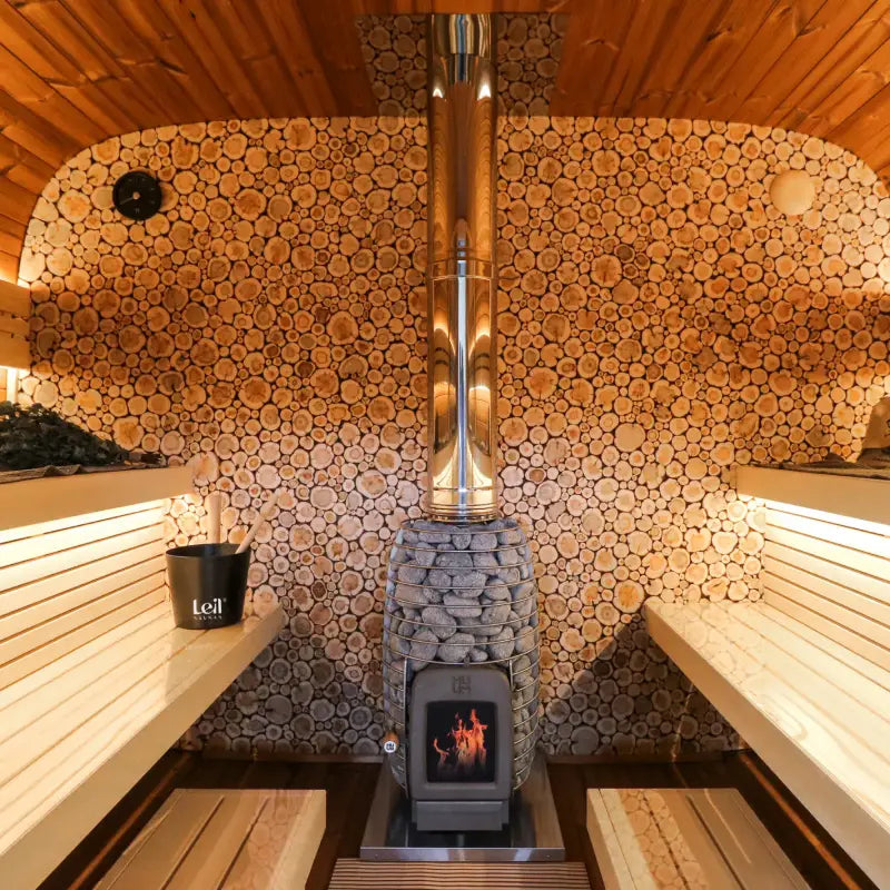 Leil Round Cube Single Outdoor Sauna