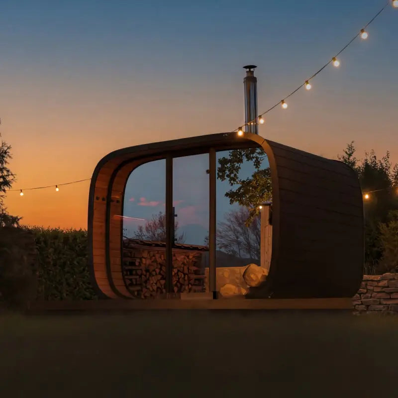 Leil Round Cube Single Outdoor Sauna