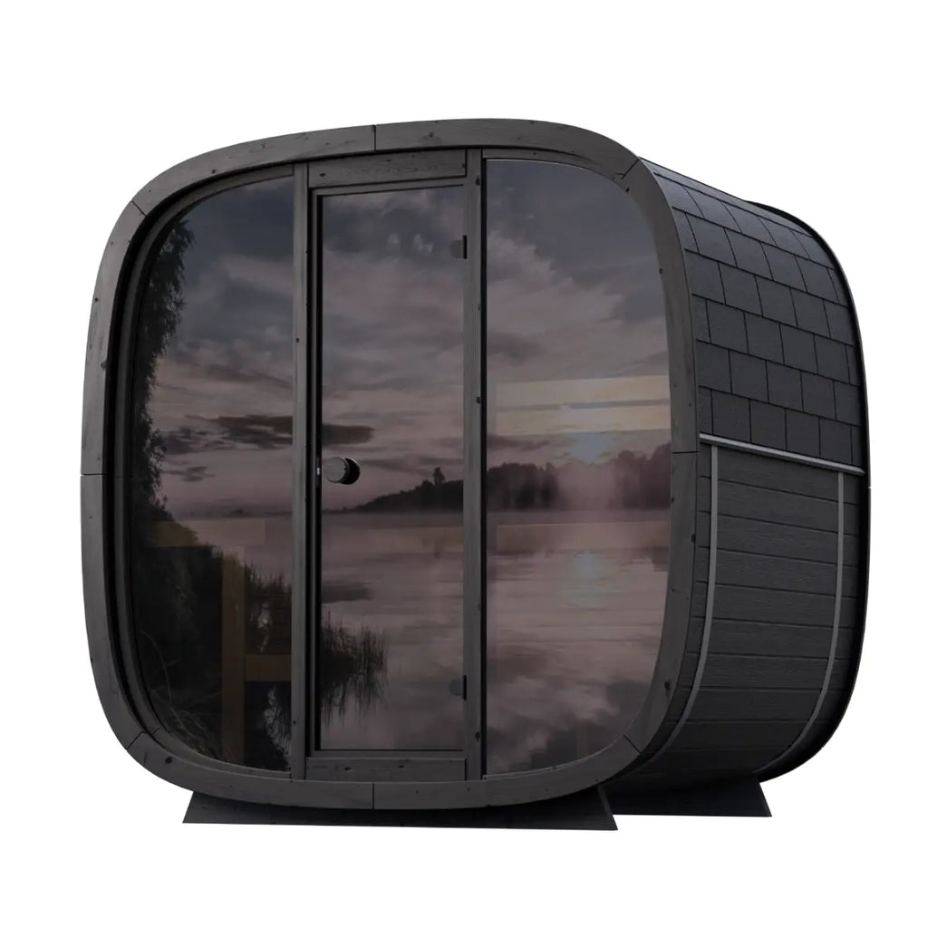 Leil® Black Cube 4 Person Outdoor Sauna Kit