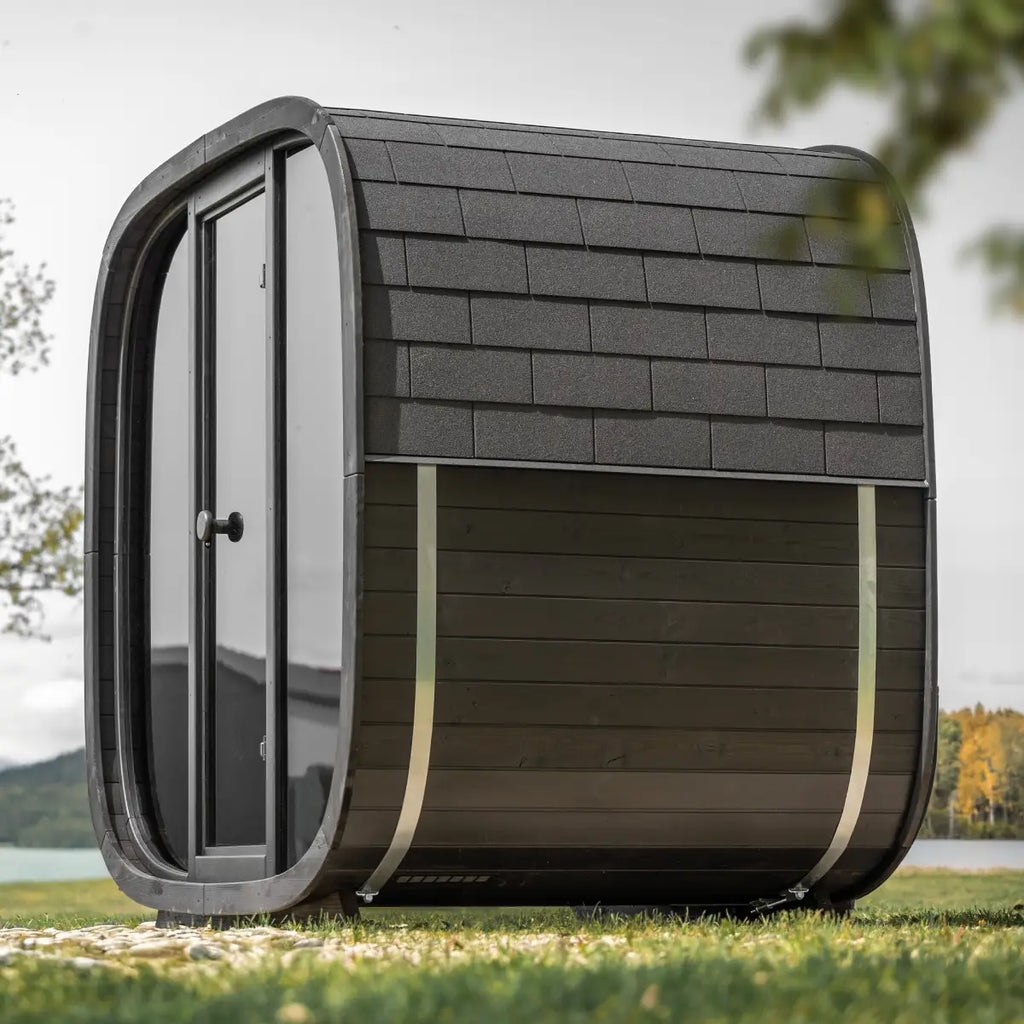 Leil® Black Cube 4 Person Outdoor Sauna Kit