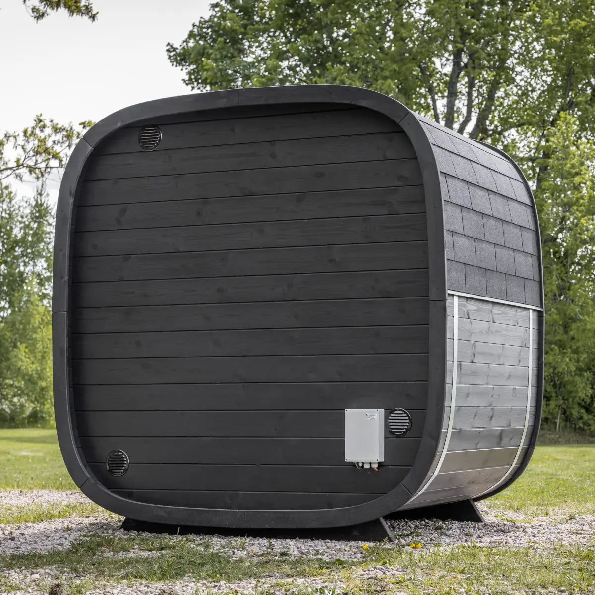Leil® Black Cube 4 Person Outdoor Sauna Kit
