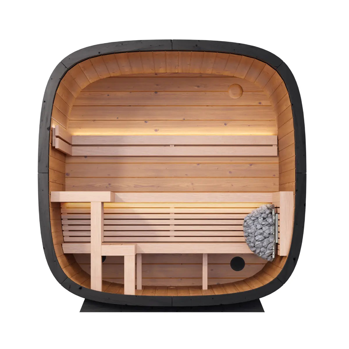 Leil® Black Cube 4 Person Outdoor Sauna Kit