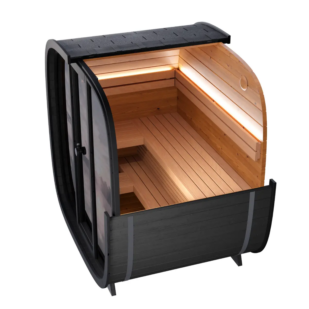 Leil® Black Cube 4 Person Outdoor Sauna Kit