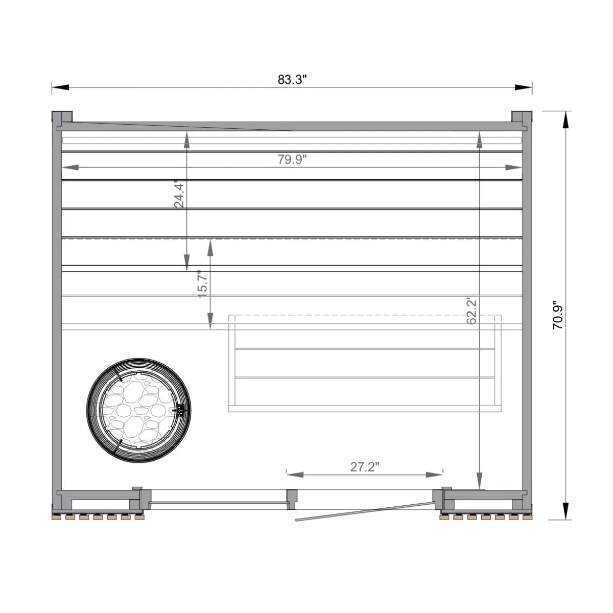 Leil® Viva 210 4 Person Outdoor Sauna Kit Leil® Saunas Leil_Viva2103PersonOutdoorSaunaKit.webp