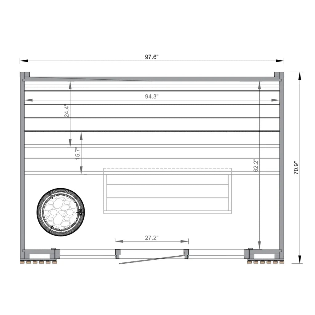 Leil® Viva 250 4 Person Outdoor Sauna Kit Leil® Saunas Leil_Viva2504PersonOutdoorSaunaKit.webp