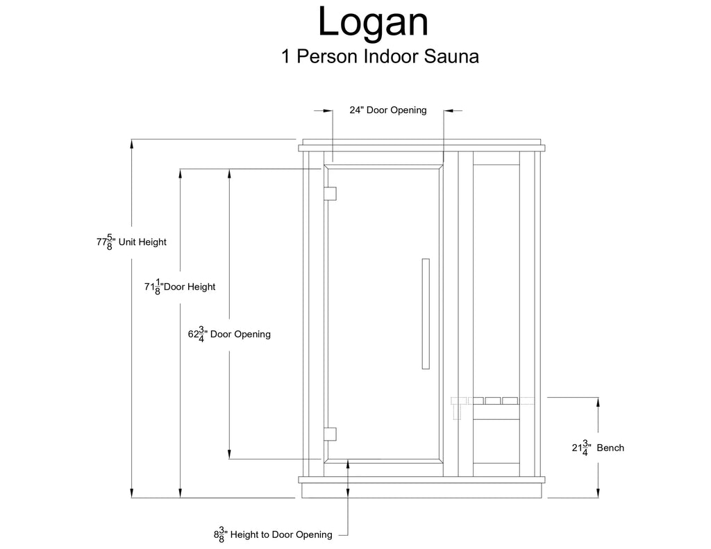 Almost Heaven Logan 1 Person Indoor Sauna Respite Series Rustic Cedar,Fir Almost Heaven Sauna LoganFrontView_1.webp