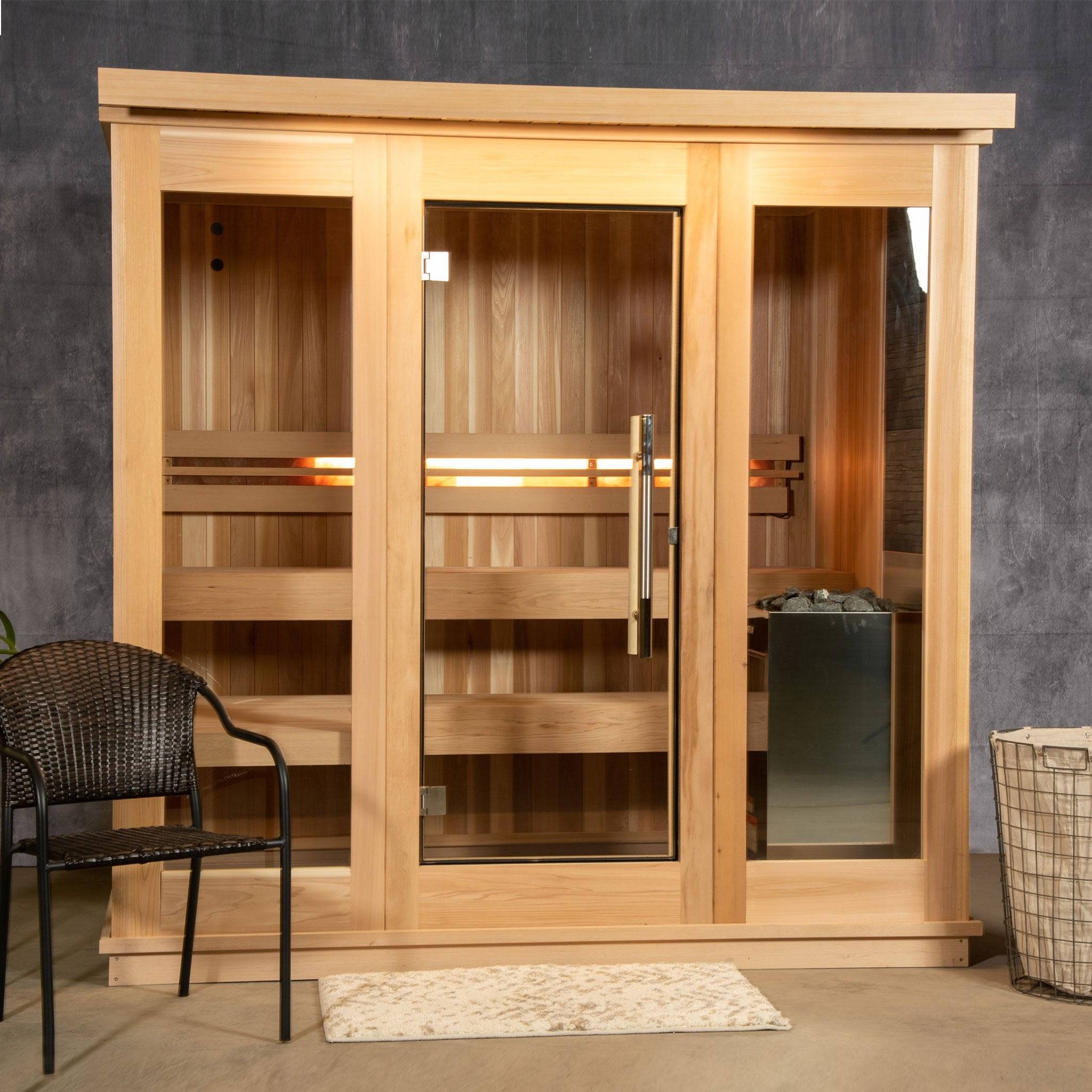 Almost Heaven Denali 6 Person Indoor Sauna Luxury Series - Rustic Cedar RUSTIC CEDAR (KNOTTY CEDAR),CLEAR CEDAR (FREE OF KNOTS) Almost Heaven Sauna Luxury_Saunas_Denali_1024x1024_2x_a567de6e-850a-4dc8-8e0d-47edac091ef8.jpg