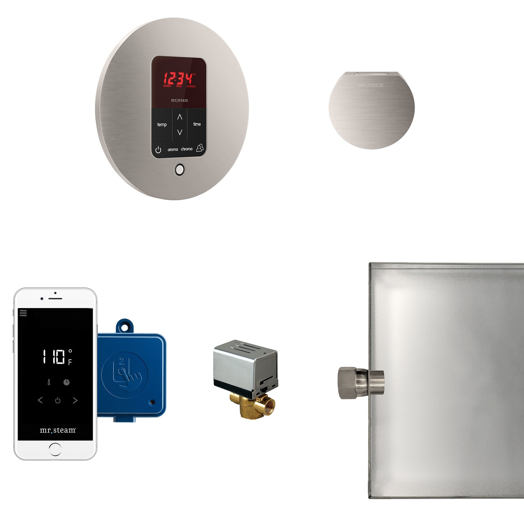 Mr Steam Butler Steam Shower Control Package with iTempoPlus Control and Aroma Designer SteamHead