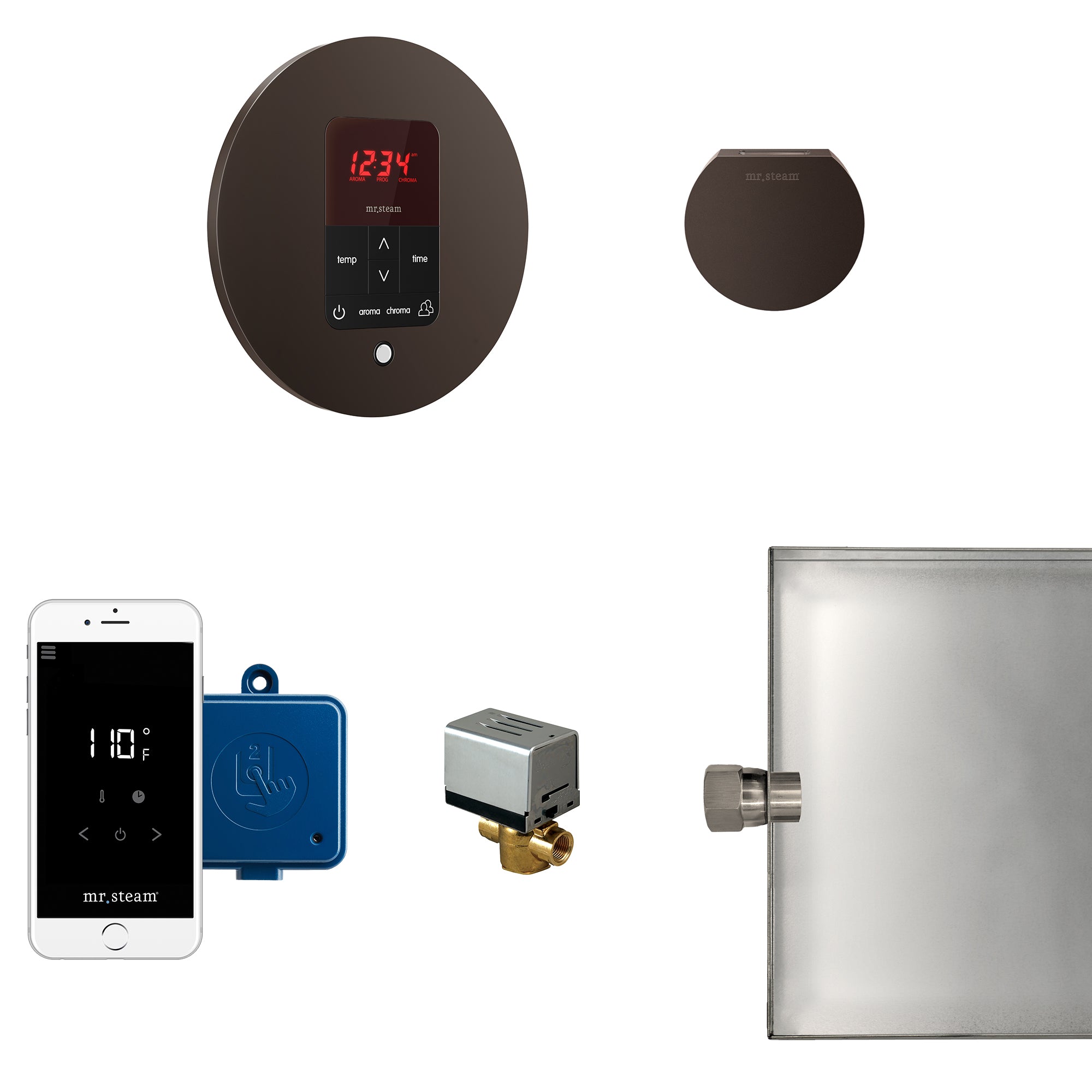 Mr Steam Butler Steam Shower Control Package with iTempoPlus Control and Aroma Designer SteamHead