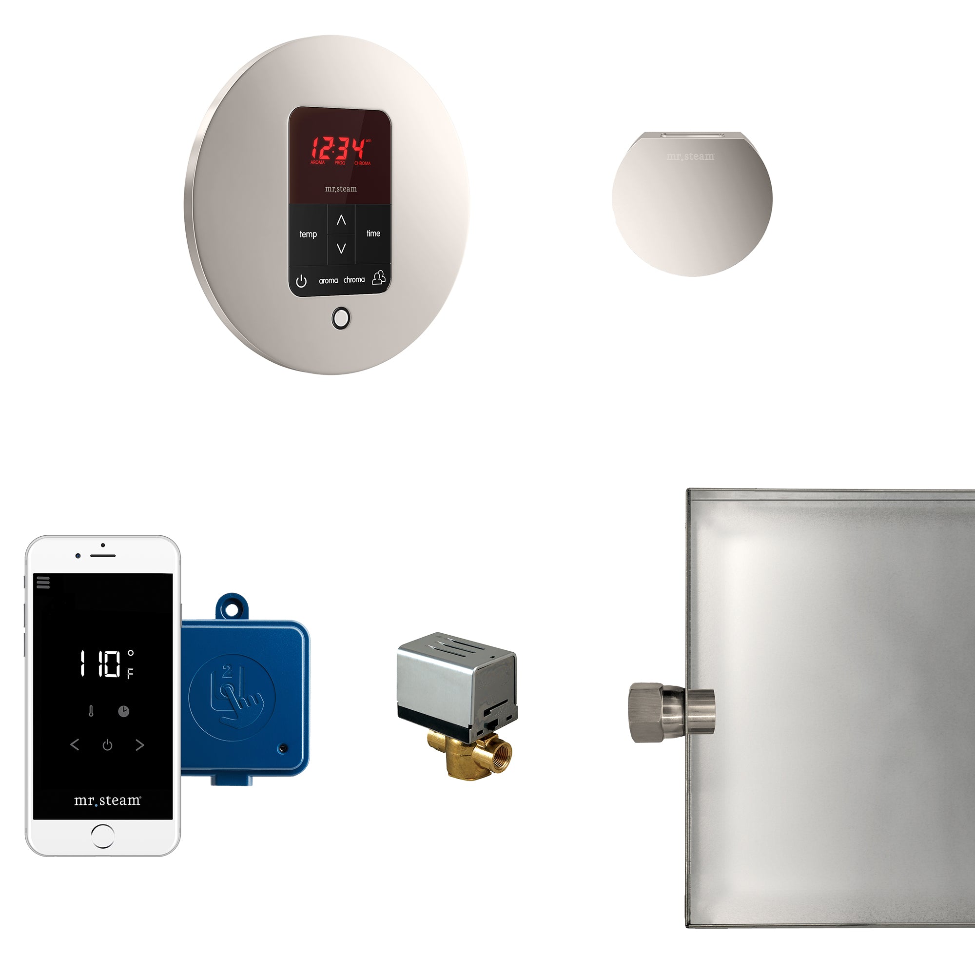 Mr Steam Butler Steam Shower Control Package with iTempoPlus Control and Aroma Designer SteamHead