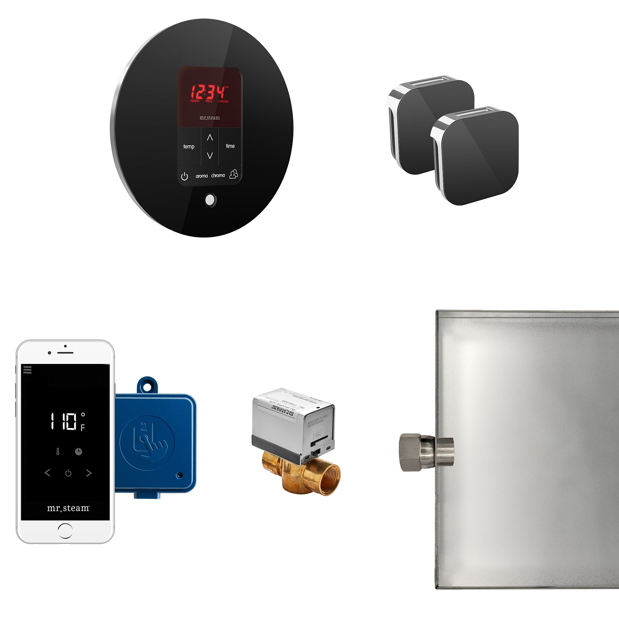 Mr Steam Butler Max Steam Shower Control Package with iTempoPlus Control and Aroma Designer SteamHead