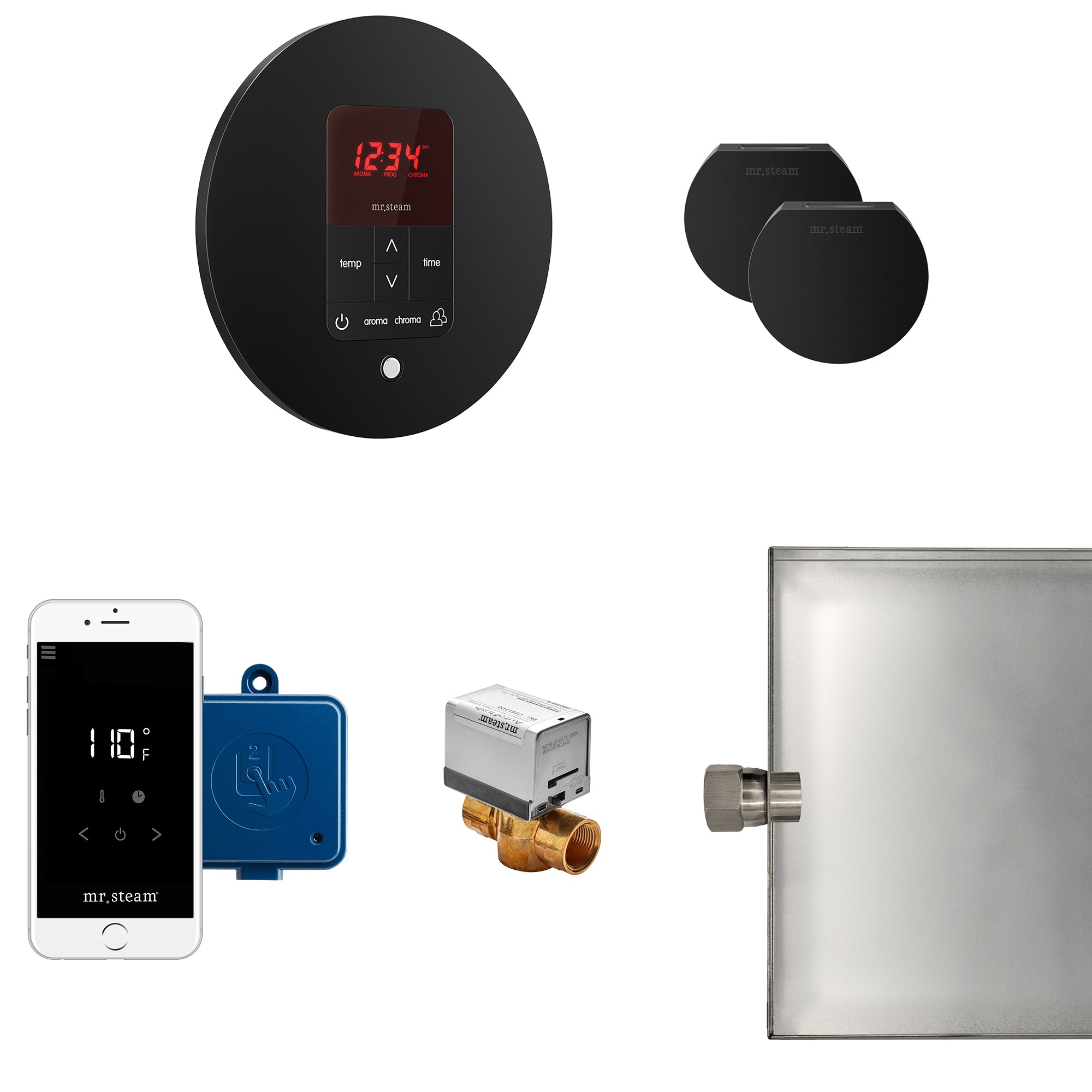 Mr Steam Butler Max Steam Shower Control Package with iTempoPlus Control and Aroma Designer SteamHead