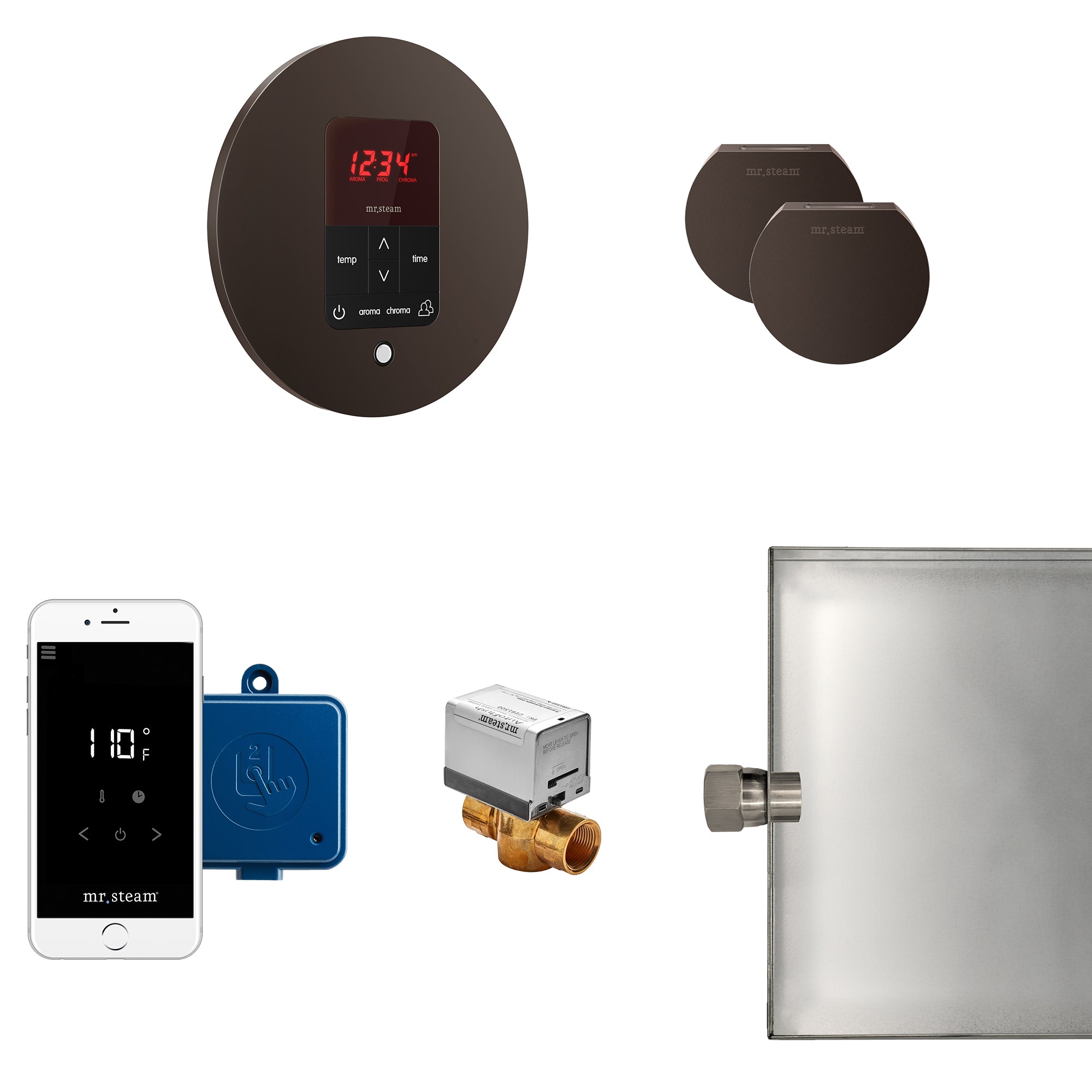 Mr Steam Butler Max Steam Shower Control Package with iTempoPlus Control and Aroma Designer SteamHead