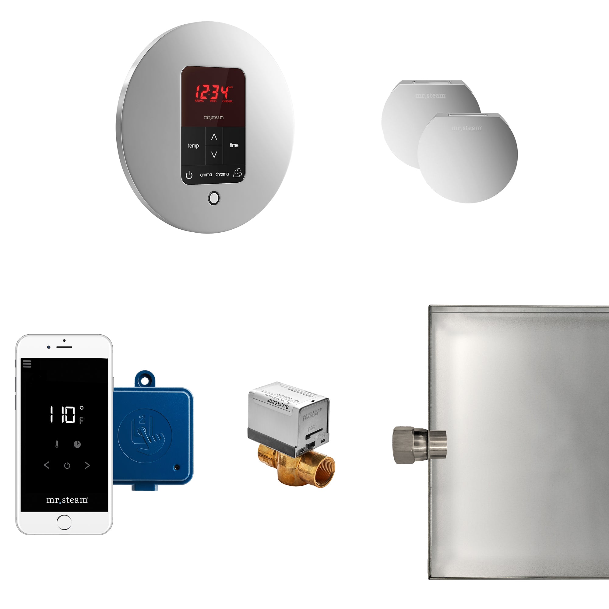 Mr Steam Butler Max Steam Shower Control Package with iTempoPlus Control and Aroma Designer SteamHead