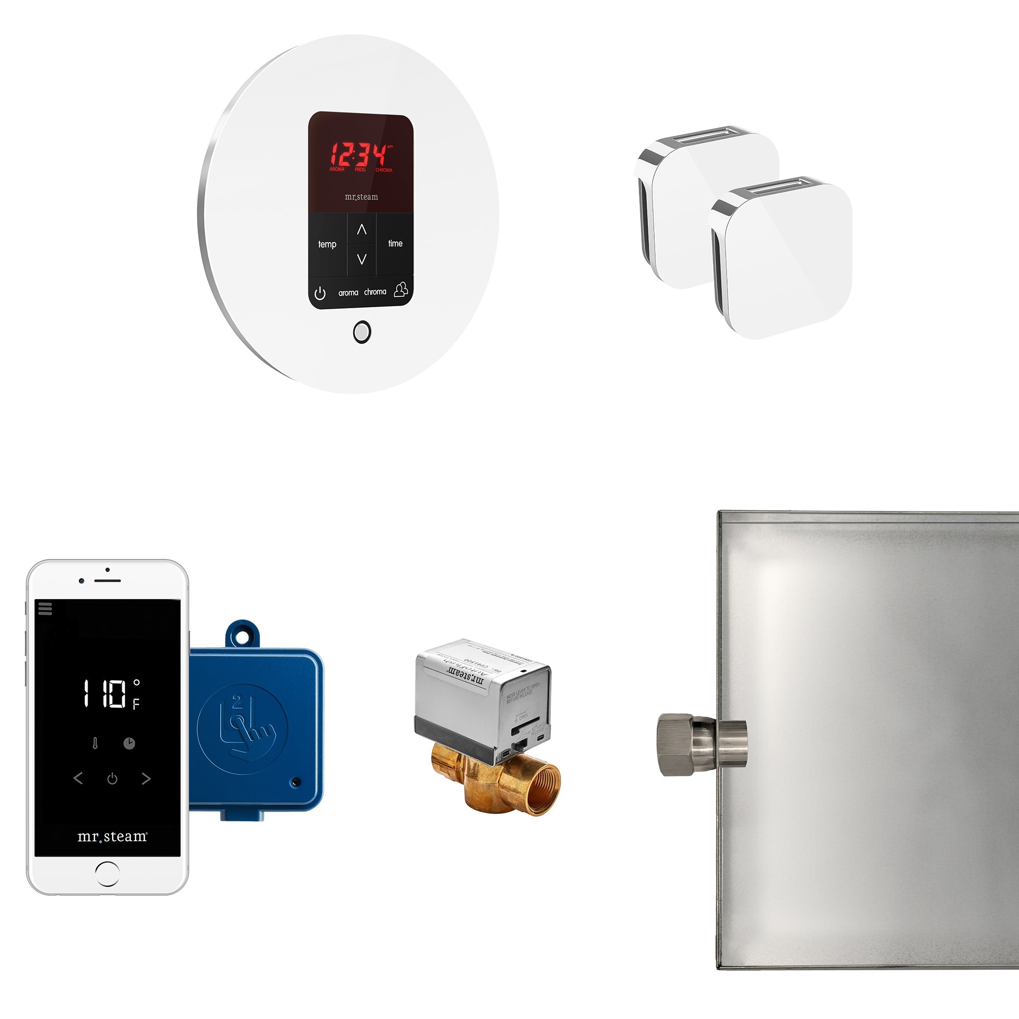 Mr Steam Butler Max Steam Shower Control Package with iTempoPlus Control and Aroma Designer SteamHead