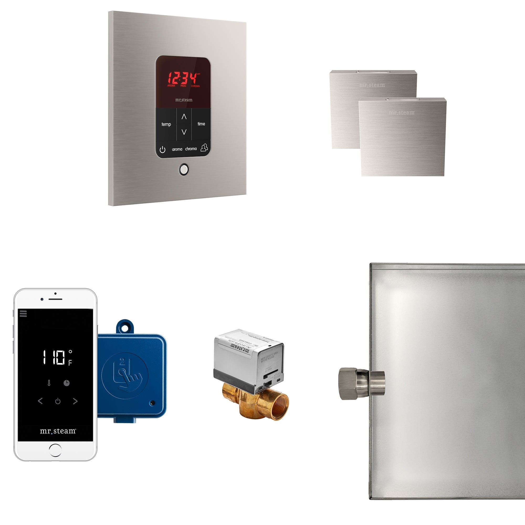 Mr Steam Butler Max Steam Shower Control Package with iTempoPlus Control and Aroma Designer SteamHead