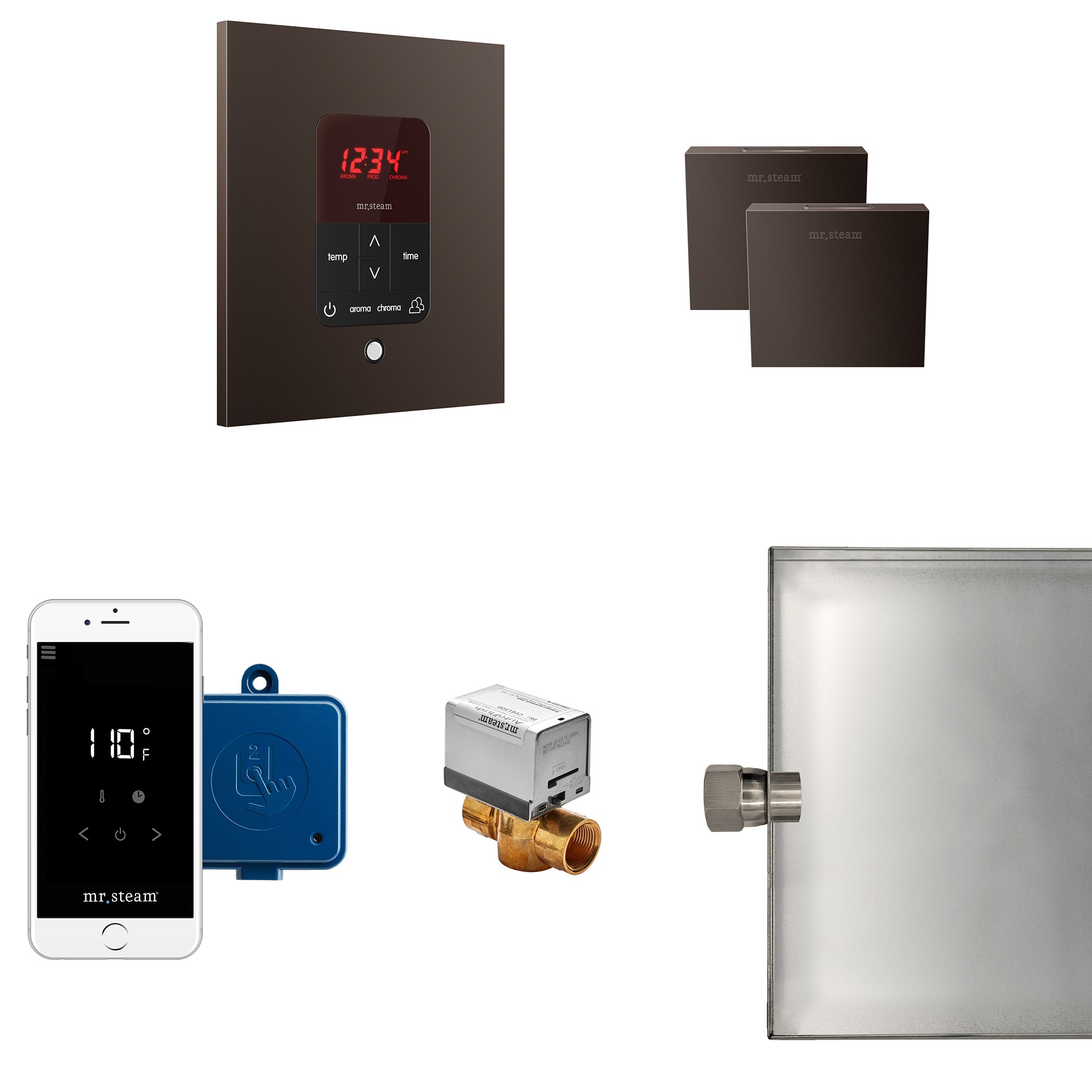 Mr Steam Butler Max Steam Shower Control Package with iTempoPlus Control and Aroma Designer SteamHead