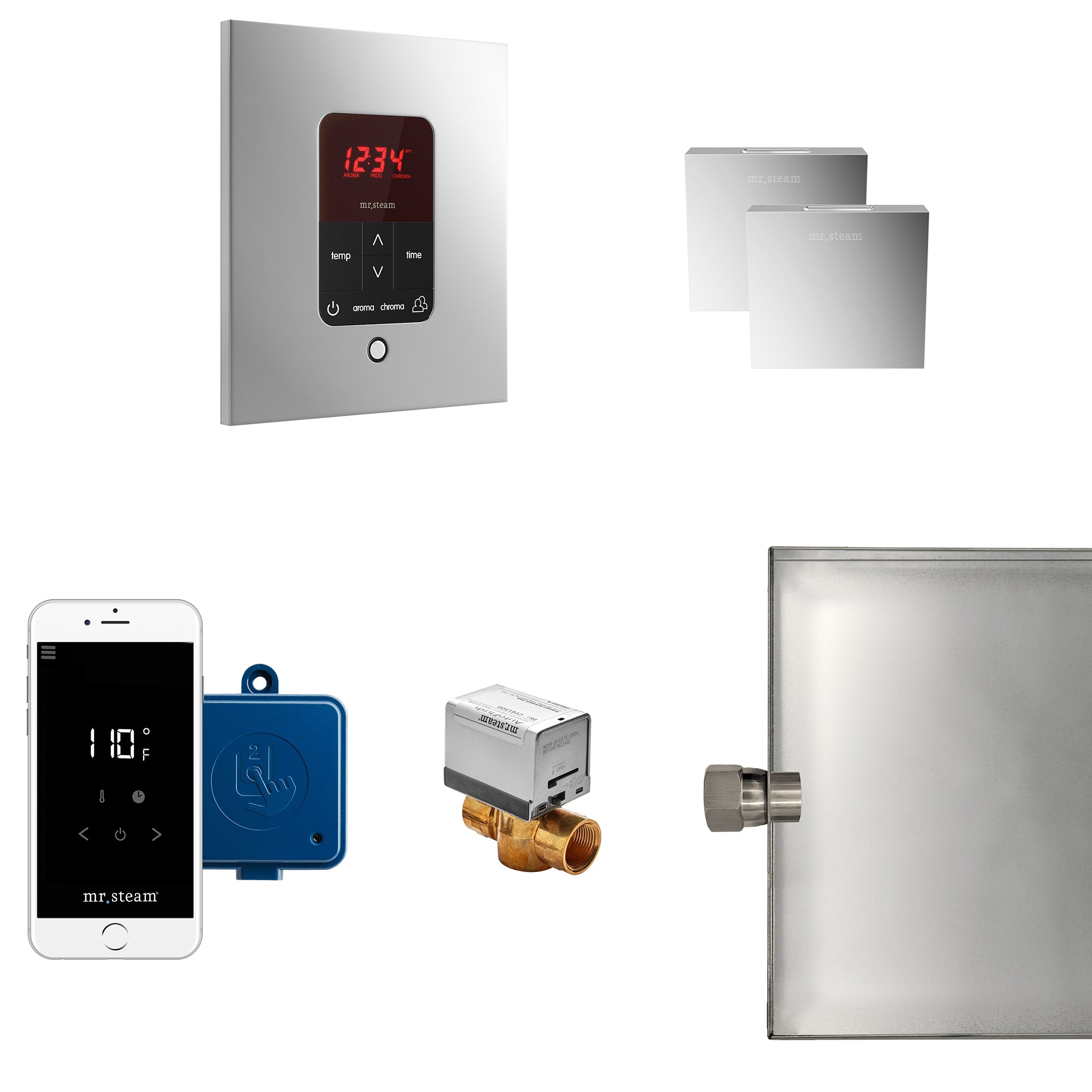 Mr Steam Butler Max Steam Shower Control Package with iTempoPlus Control and Aroma Designer SteamHead