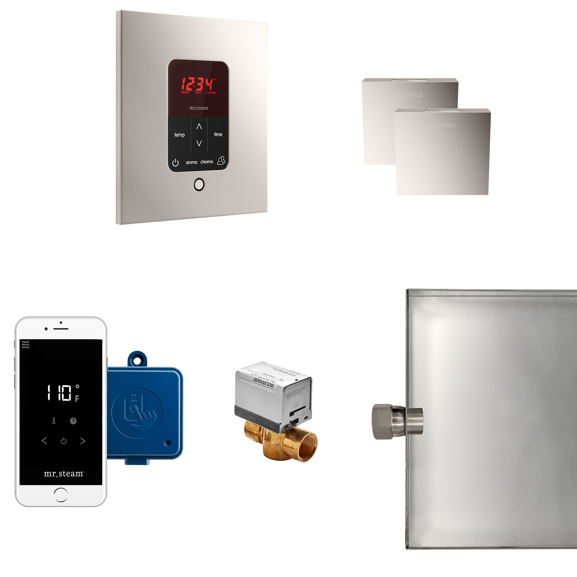 Mr Steam Butler Max Steam Shower Control Package with iTempoPlus Control and Aroma Designer SteamHead