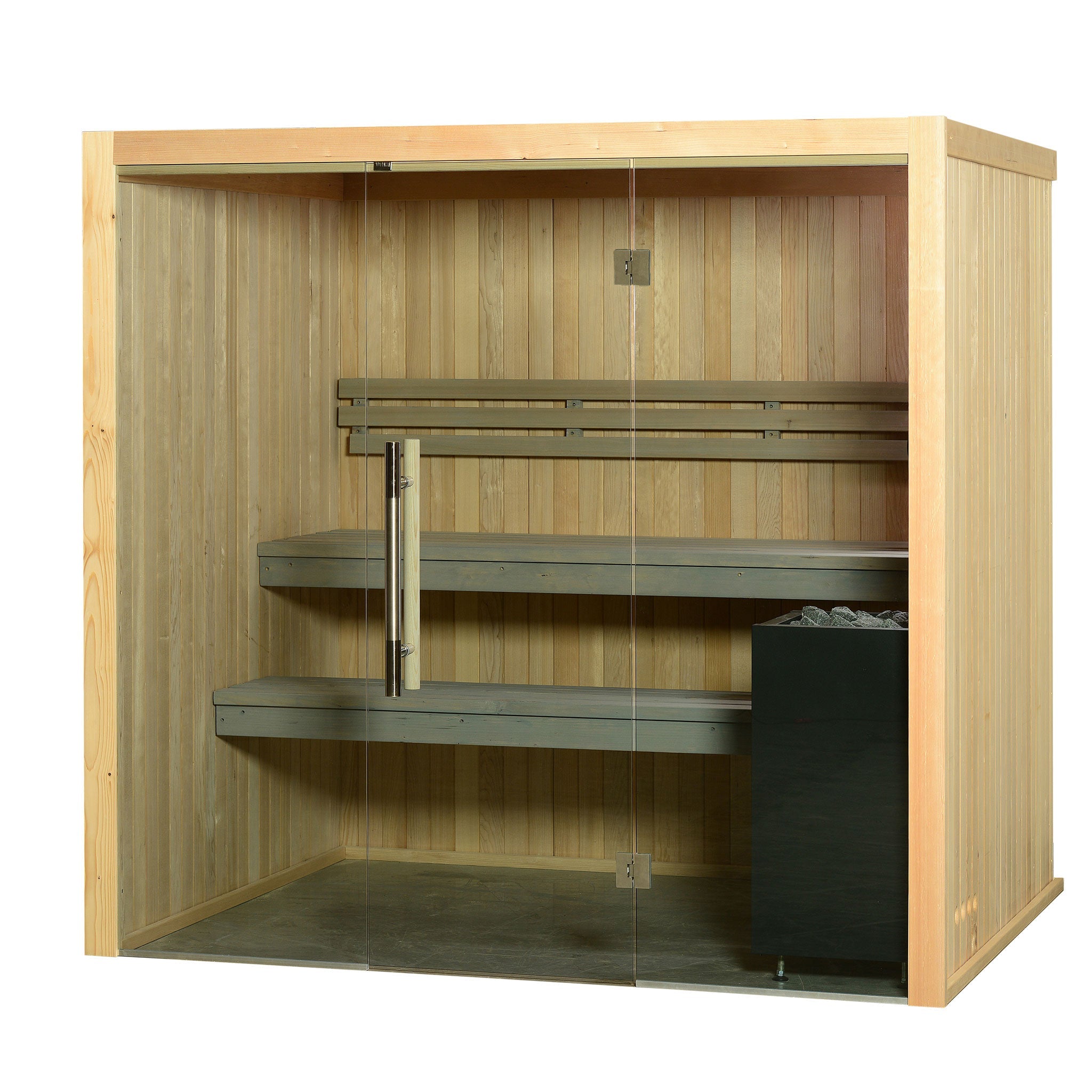 Almost Heaven Oasis 4 Person Indoor Sauna Rustic Cedar,Fir Almost Heaven Sauna Oasis_Vision4PGreyB.jpg