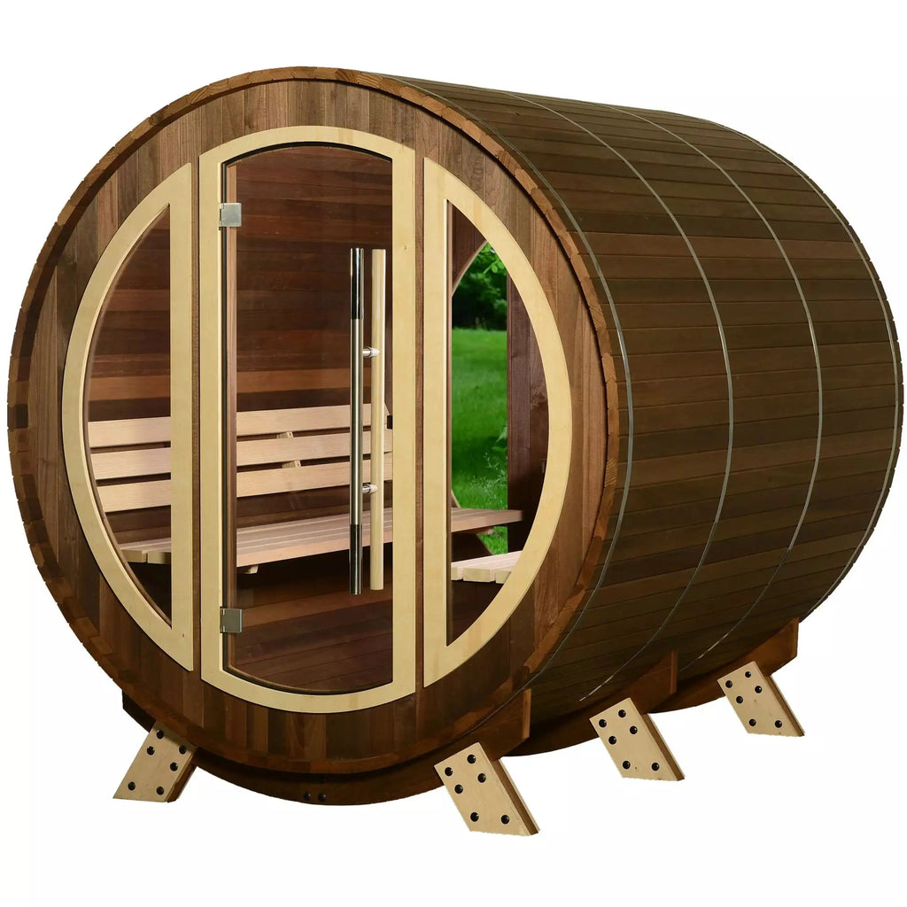 Almost Heaven Phoenix 6 Person Barrel Sauna Thermally Modified Hemlock Almost Heaven Sauna Phoenix_Front_Right_White_BG_AH_Site_1024x1024_2x_jpg.webp