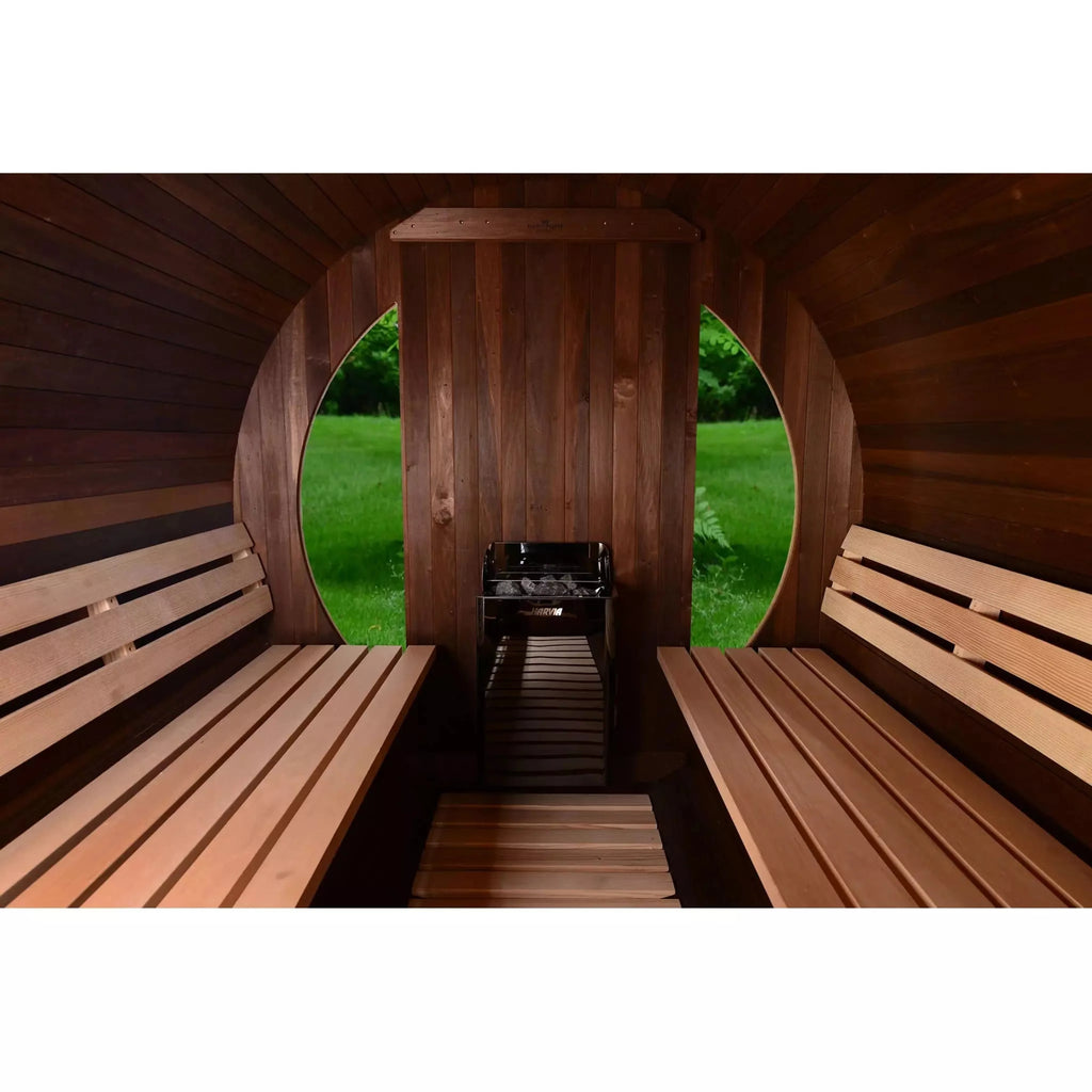 Almost Heaven Phoenix 6 Person Barrel Sauna Thermally Modified Hemlock Almost Heaven Sauna Phoenix_Interior_wide_Chrome_Heater_AH_Site_1024x1024_2x_jpg.webp