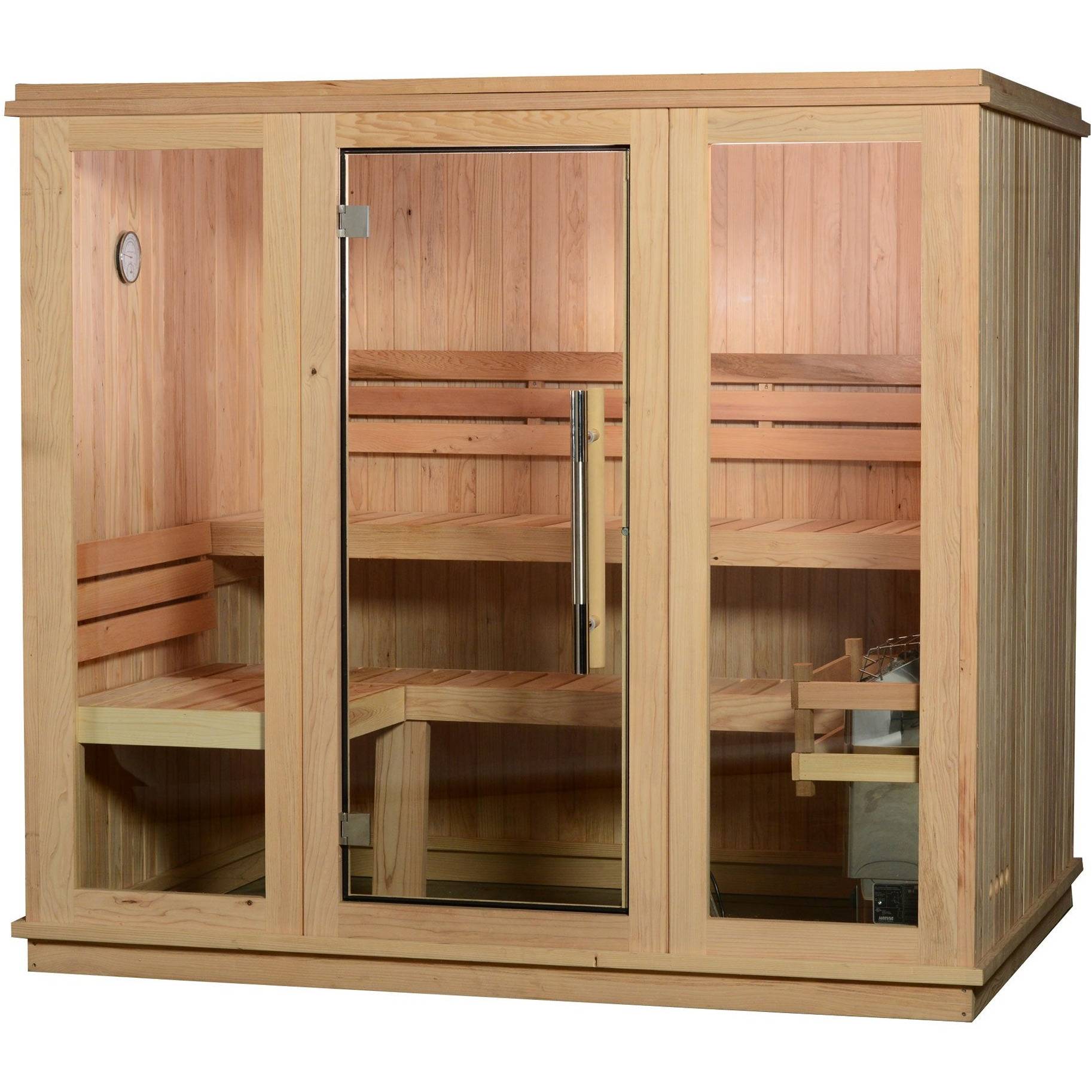 Almost Heaven Bridgeport 6 Person Indoor Sauna Respite Series Rustic Cedar,Fir Almost Heaven Sauna Respite_Bridgeport_white_BG_1024x1024_2x-2.jpg