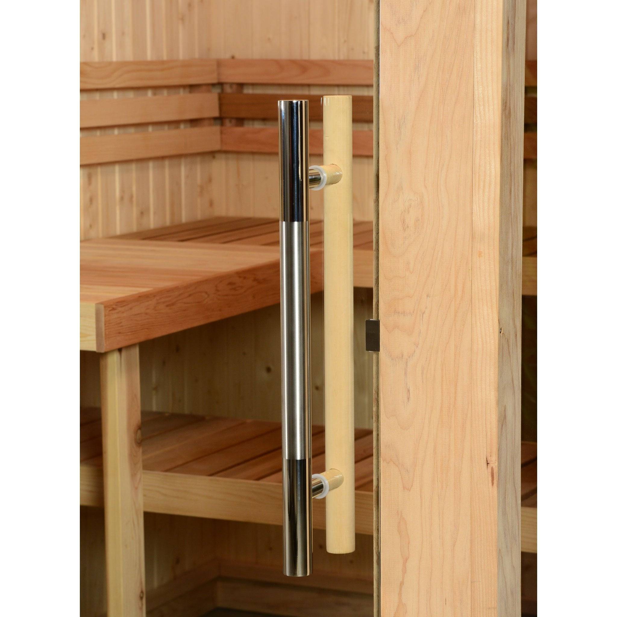 Almost Heaven Rainelle 4 Person Indoor Sauna Respite Series Rustic Cedar,Fir Almost Heaven Sauna Respite_Detail_Door_Handle_1024x1024_2x_6935e31c-3f3a-49c0-9047-2658e7bcd408.jpg