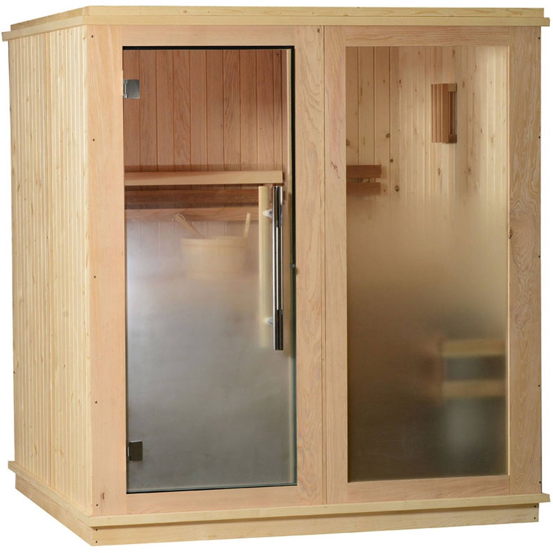 Almost Heaven Rainelle 4 Person Indoor Sauna Respite Series Rustic Cedar,Fir Almost Heaven Sauna Respite_Rainelle_frosted_glass_white_BG_1024x1024_2x_f3a13a05-2ef4-46f7-bf85-eca1710fed40.jpg