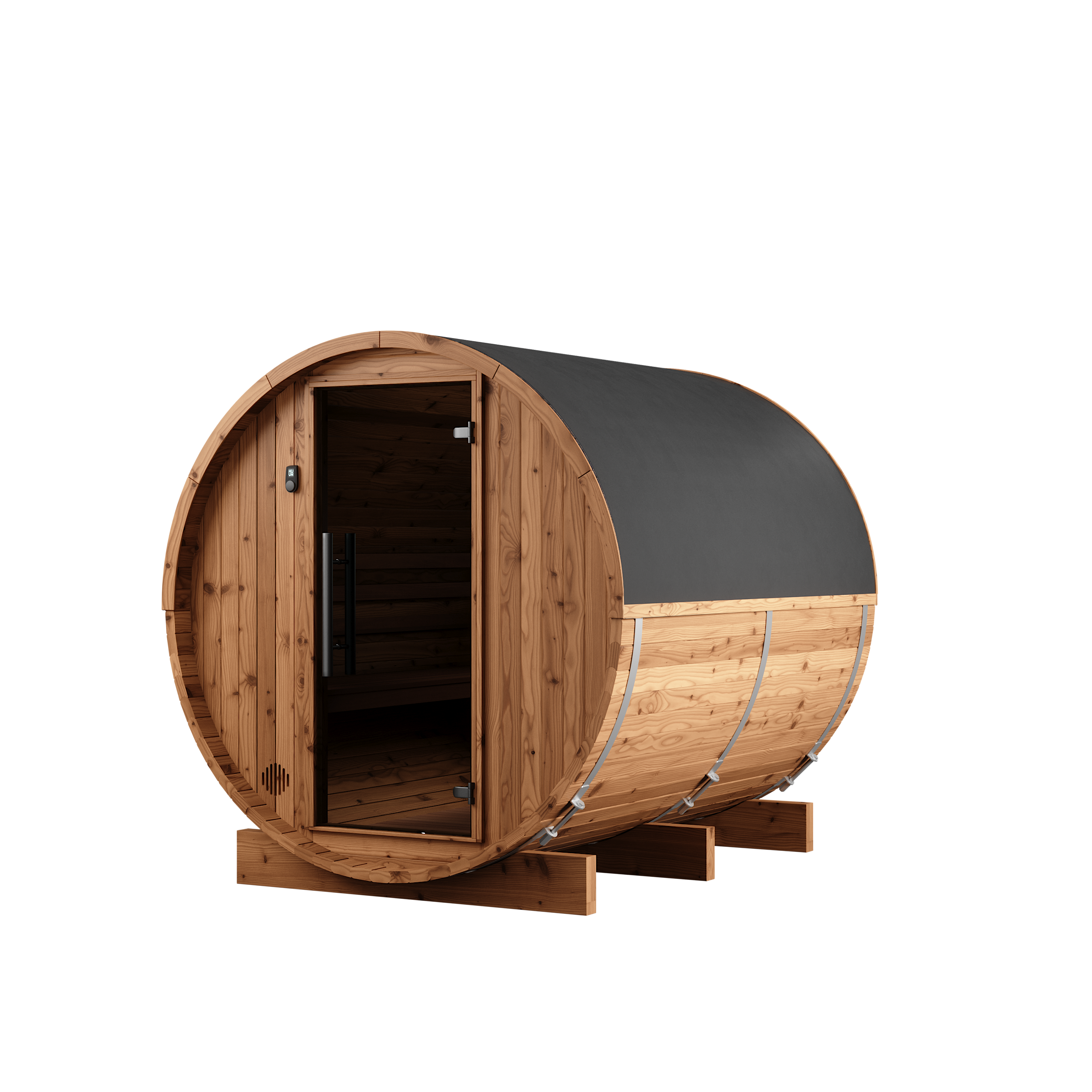 Thermory 6 Person Barrel Sauna No 50 DIY Kit with Window Thermally Modified Spruce Thermory Right_PVC_d107d510-7e3e-4fcc-bee7-b7303be7e2ec.png