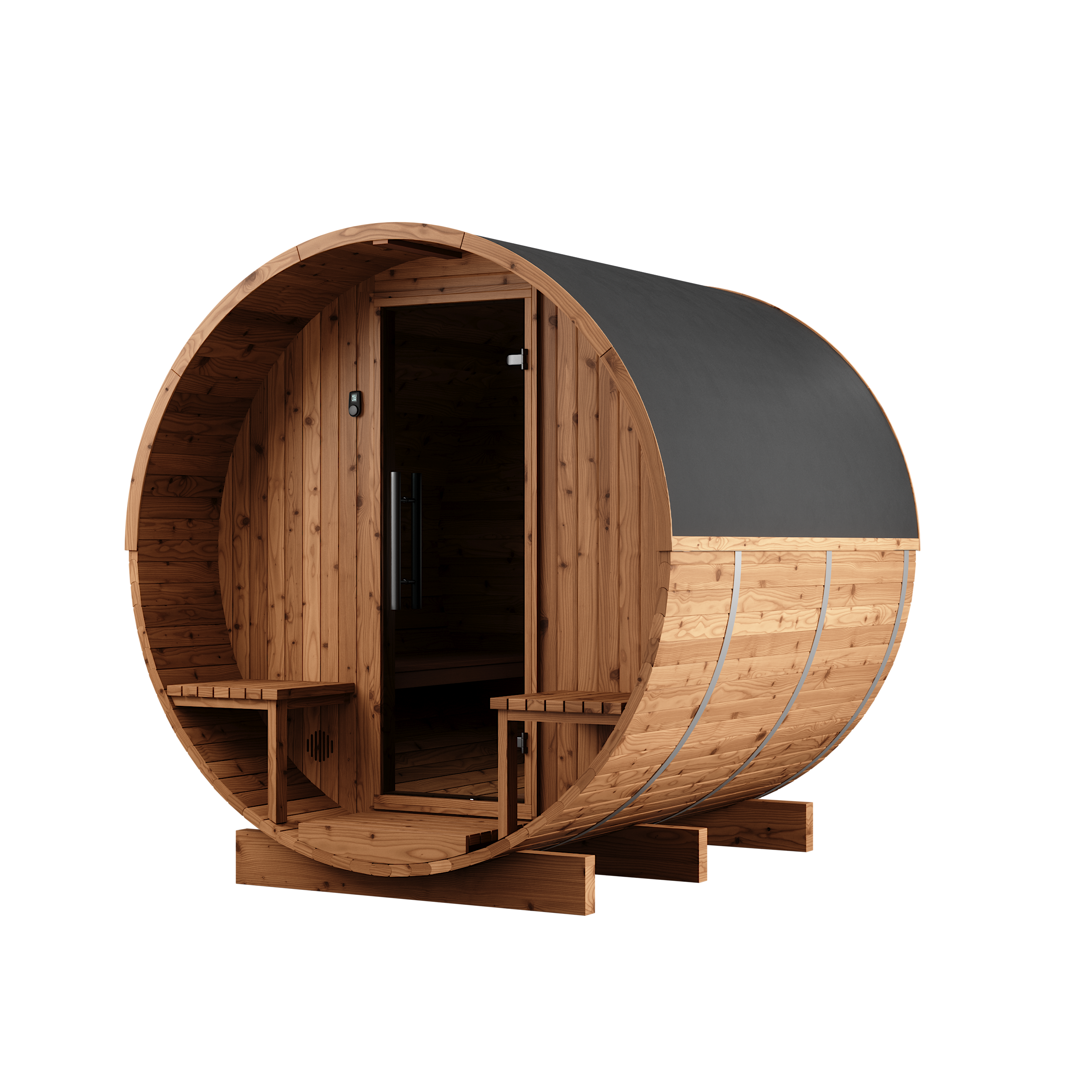 Thermory Barrel Sauna 60 DIY Kit with Porch and Window 4 Person Sauna Builder Thermally Modified Spruce Thermory Right_pvc_c2227f5c-03a7-4f73-bdeb-d9629241b9f9.png
