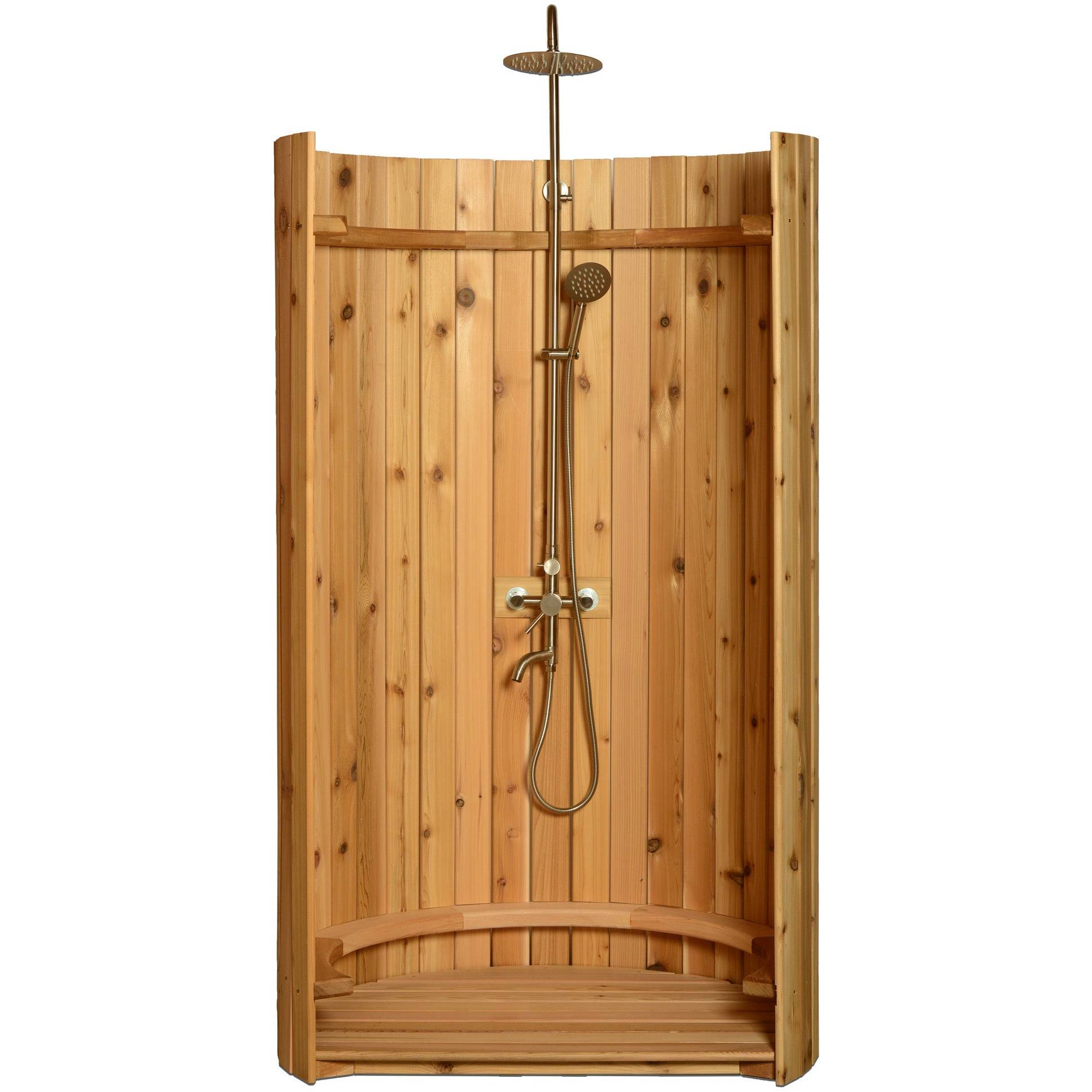 Almost Heaven Ellipse Outdoor Shower Rustic Cedar / No Floor / Nickel,Rustic Cedar / No Floor / Onyx,Rustic Cedar / Floor / Nickel,Rustic Cedar / Floor / Onyx Almost Heaven Sauna Rustic_Ellipse_Front_Floor_26714892-4c1d-40c2-ba4c-5a71e9e0225f.jpg