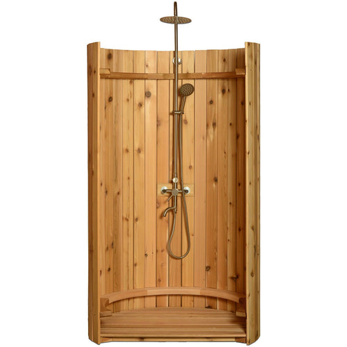 Almost Heaven Ellipse Outdoor Shower Rustic Cedar / No Floor / Nickel,Rustic Cedar / No Floor / Onyx,Rustic Cedar / Floor / Nickel,Rustic Cedar / Floor / Onyx Almost Heaven Sauna Rustic_Ellipse_Front_Floor_26714892-4c1d-40c2-ba4c-5a71e9e0225f.jpg