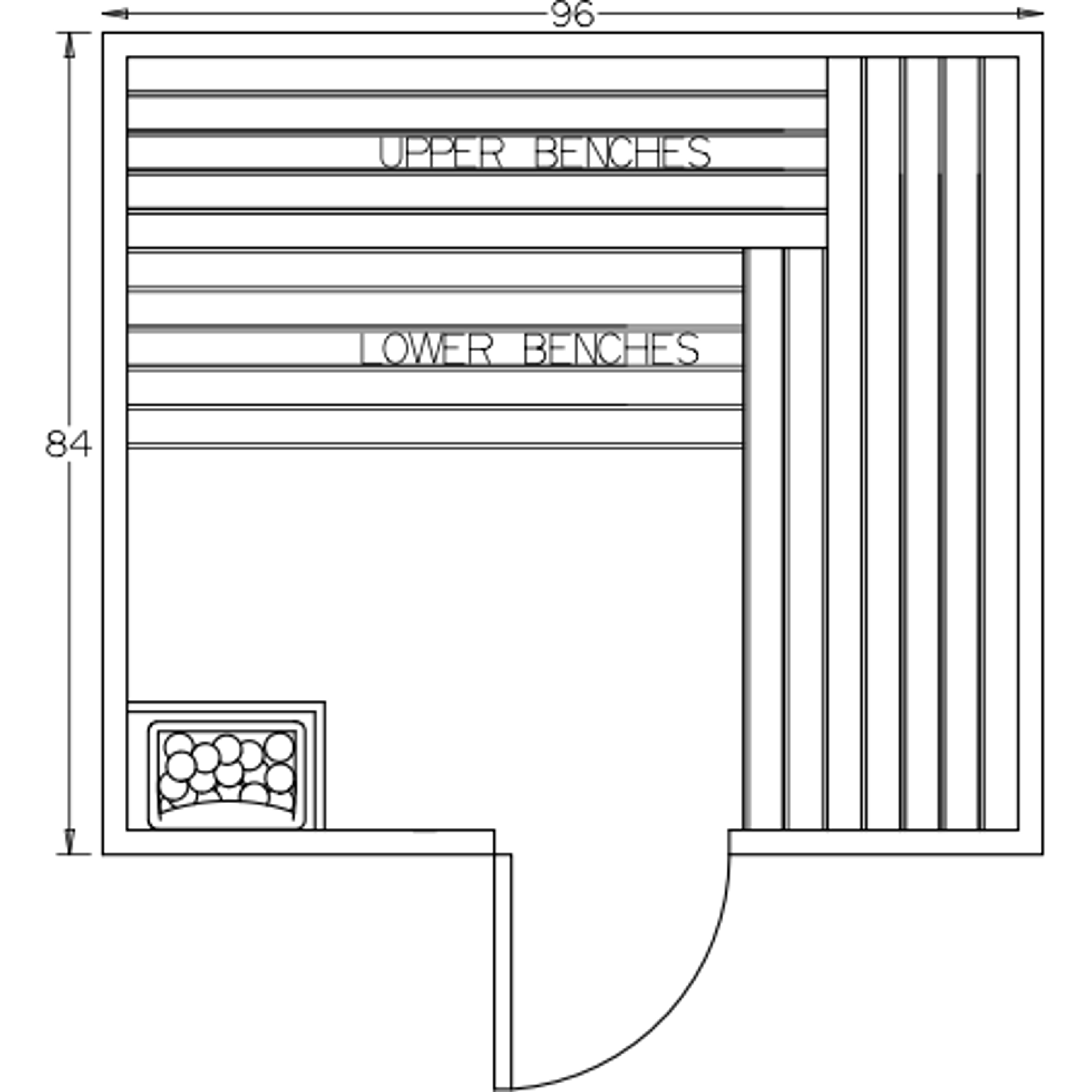 Finnish Sauna Builders 7' x 8' x 7' Pre-Built Indoor Sauna Kit Clear Cedar / Option 4 Finnish Sauna Builders ScreenShot2022-10-04at4.31.01PM.png