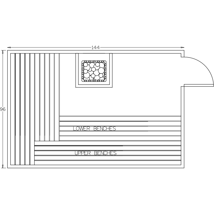 Finnish Sauna Builders 8' x 12' x 7' Pre-Built Indoor Sauna Kit
