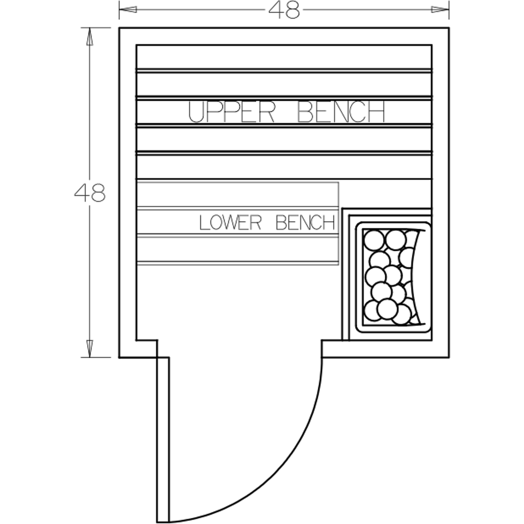 Finnish Sauna Builders 4' x 4' x 7' Pre-Built Outdoor Sauna Kit with Cedar Panelized Roof Option 4 / Without Floor,Option 4 / With Floor Finnish Sauna Builders ScreenShot2022-10-06at4.13.46PM.png