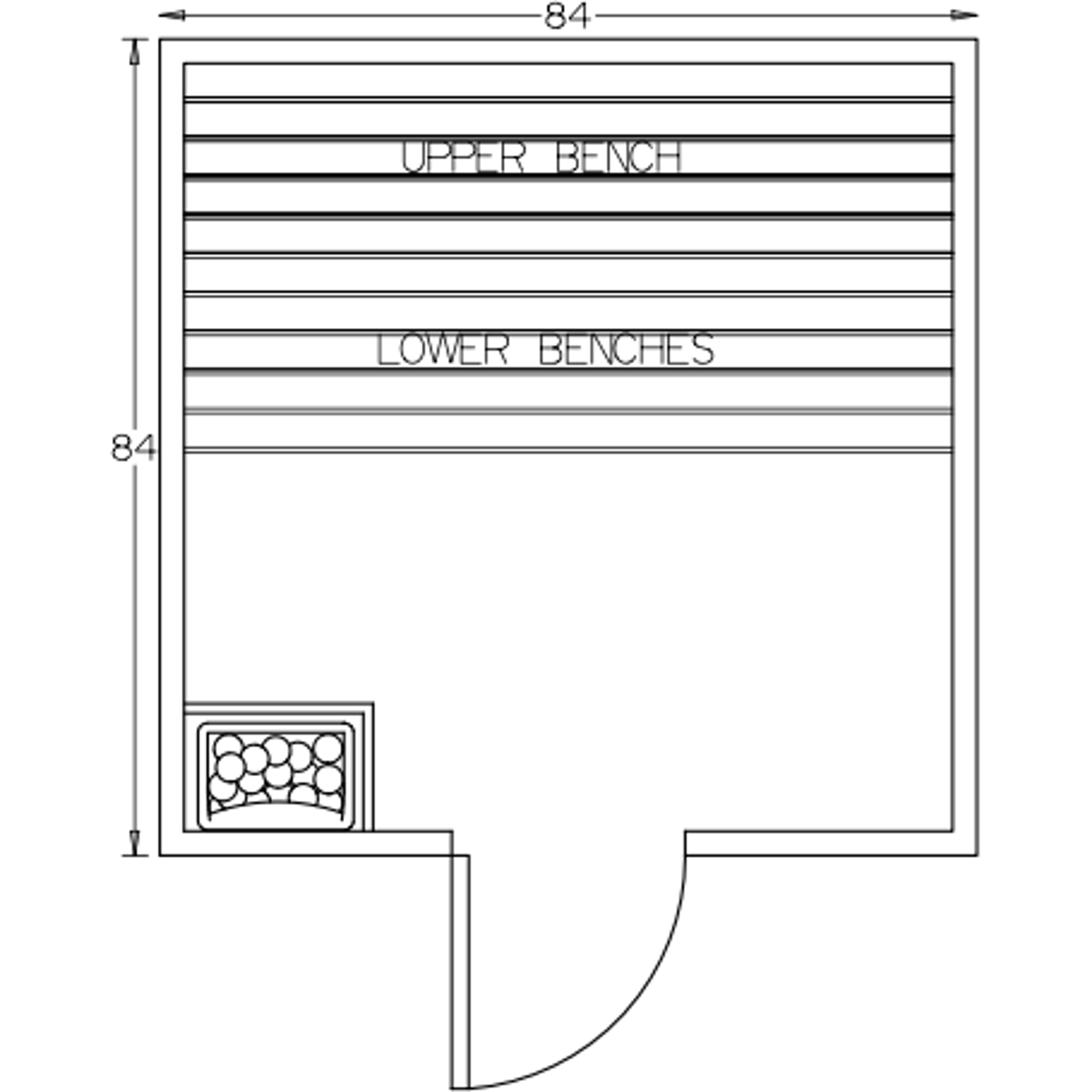 Finnish Sauna Builders 7' x 7' x 7' Pre-Built Outdoor Sauna Kit with Cedar Panelized Roof Option 4 / Without Floor,Option 4 / With Floor Finnish Sauna Builders ScreenShot2022-10-11at3.08.04PM.png