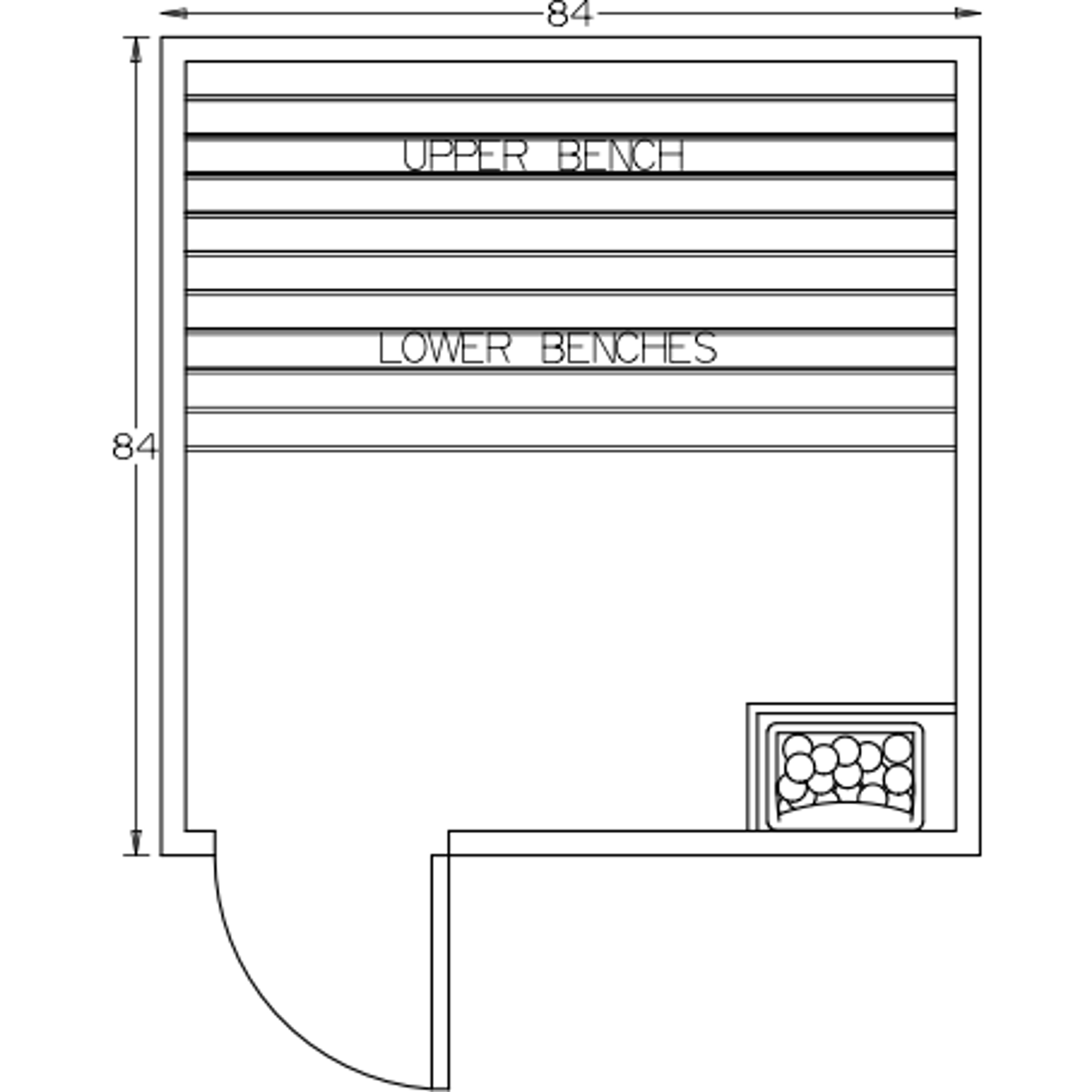 Finnish Sauna Builders 7' x 7' x 7' Pre-Built Outdoor Sauna Kit with Cedar Panelized Roof Option 5 / Without Floor,Option 5 / With Floor Finnish Sauna Builders ScreenShot2022-10-11at3.08.11PM.png