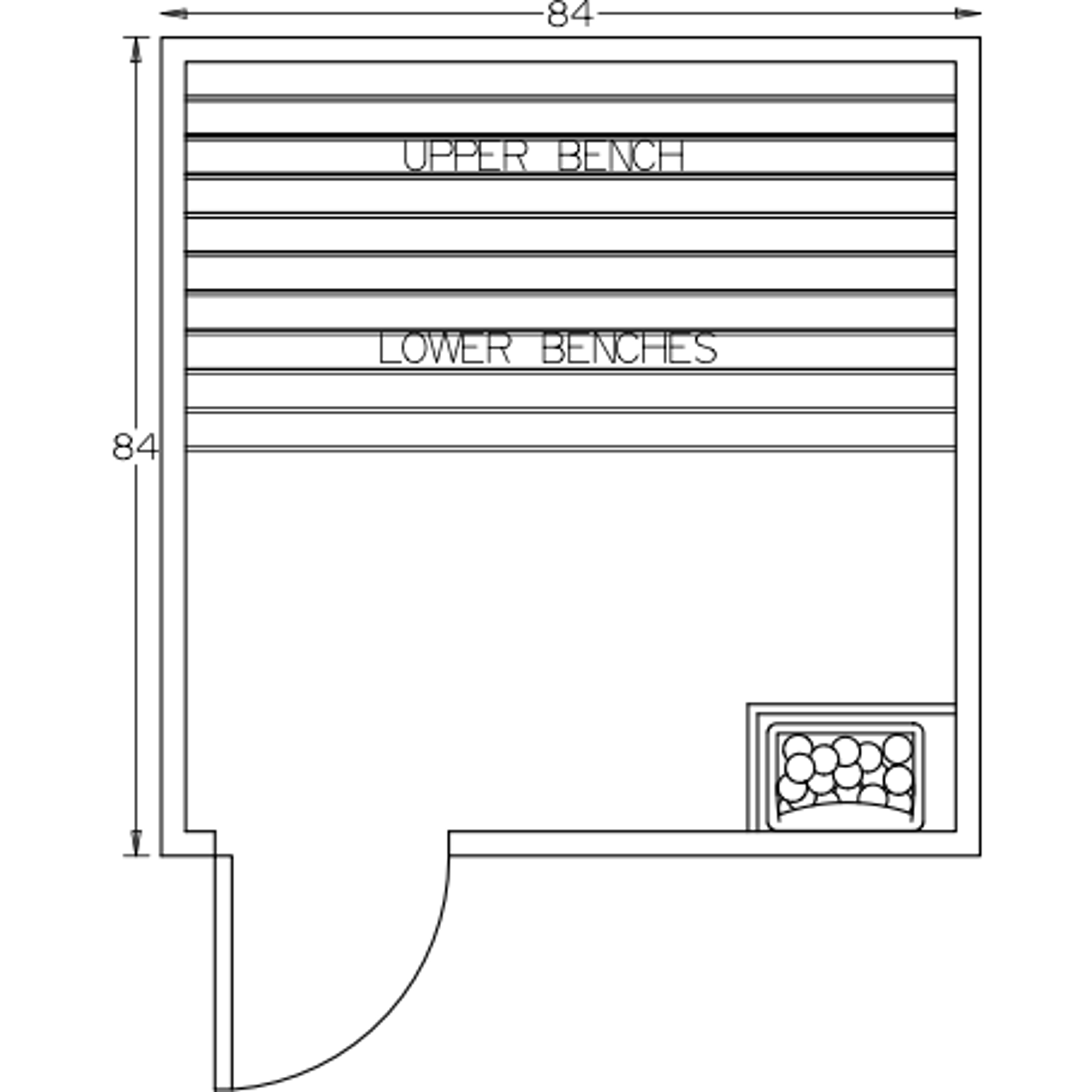 Finnish Sauna Builders 7' x 7' x 7' Pre-Built Outdoor Sauna Kit with Cedar Panelized Roof Option 6 / Without Floor,Option 6 / With Floor Finnish Sauna Builders ScreenShot2022-10-11at3.08.17PM.png