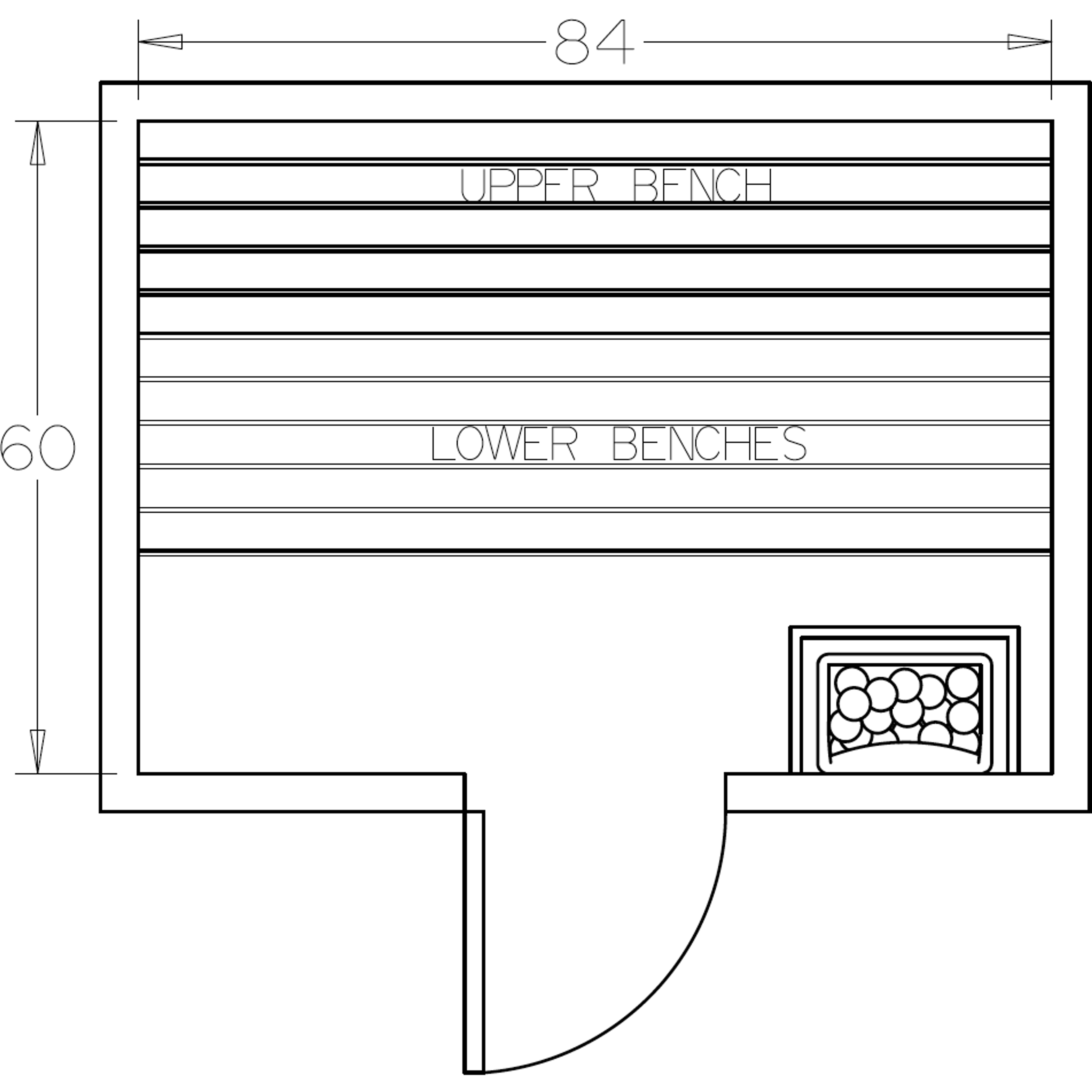 Finnish Sauna Builders 5' x 7' x 7' Pre-Cut Sauna Kit