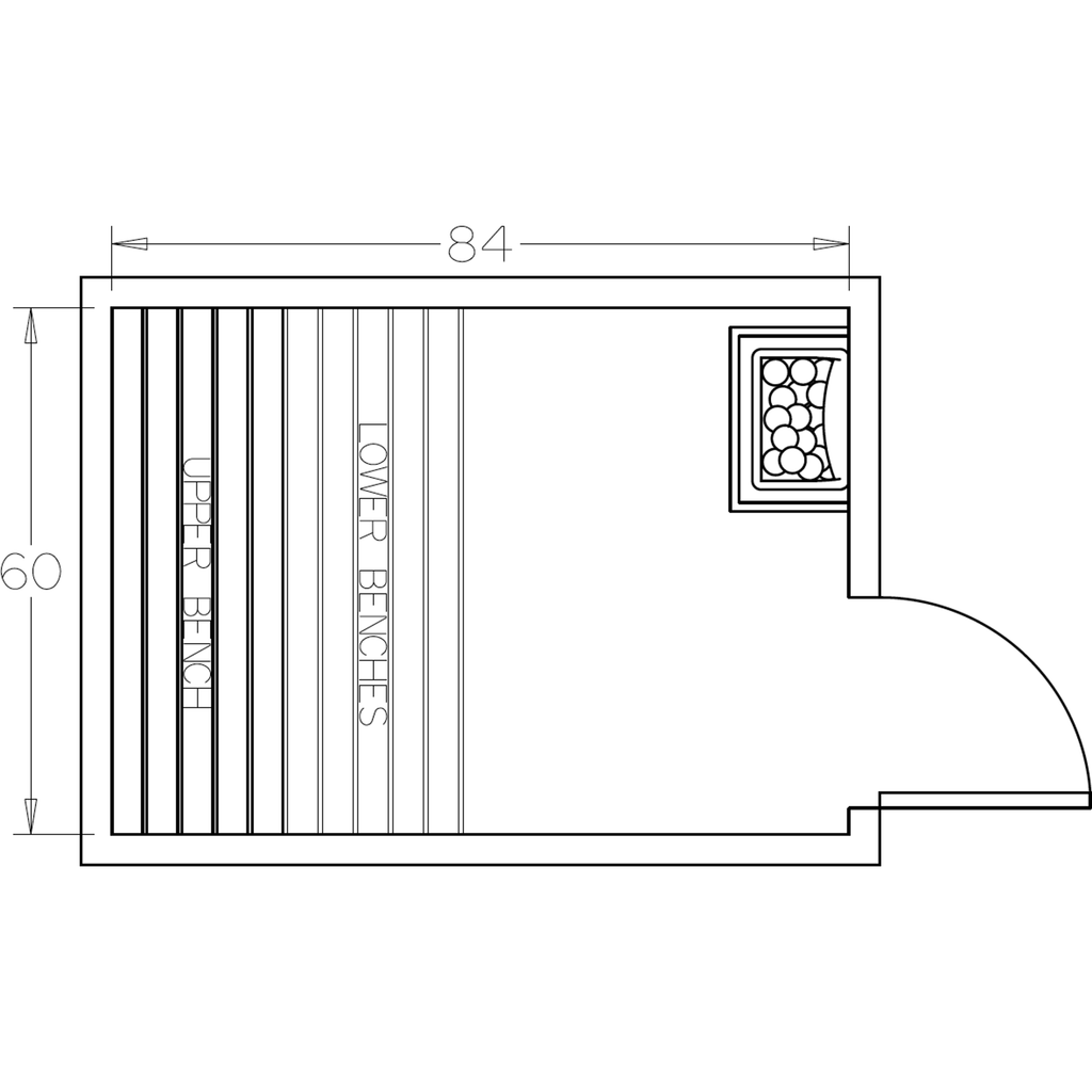 Finnish Sauna Builders 5' x 7' x 7' Pre-Cut Sauna Kit Option 4 / 7 Foot Tall / No Backrest,Option 4 / 7 Foot Tall / Backrest - $300.30,Option 4 / 8 Foot Tall + $340.56 / No Backrest,Option 4 / 8 Foot Tall + $340.56 / Backrest - $300.30 Finnish Sauna Build