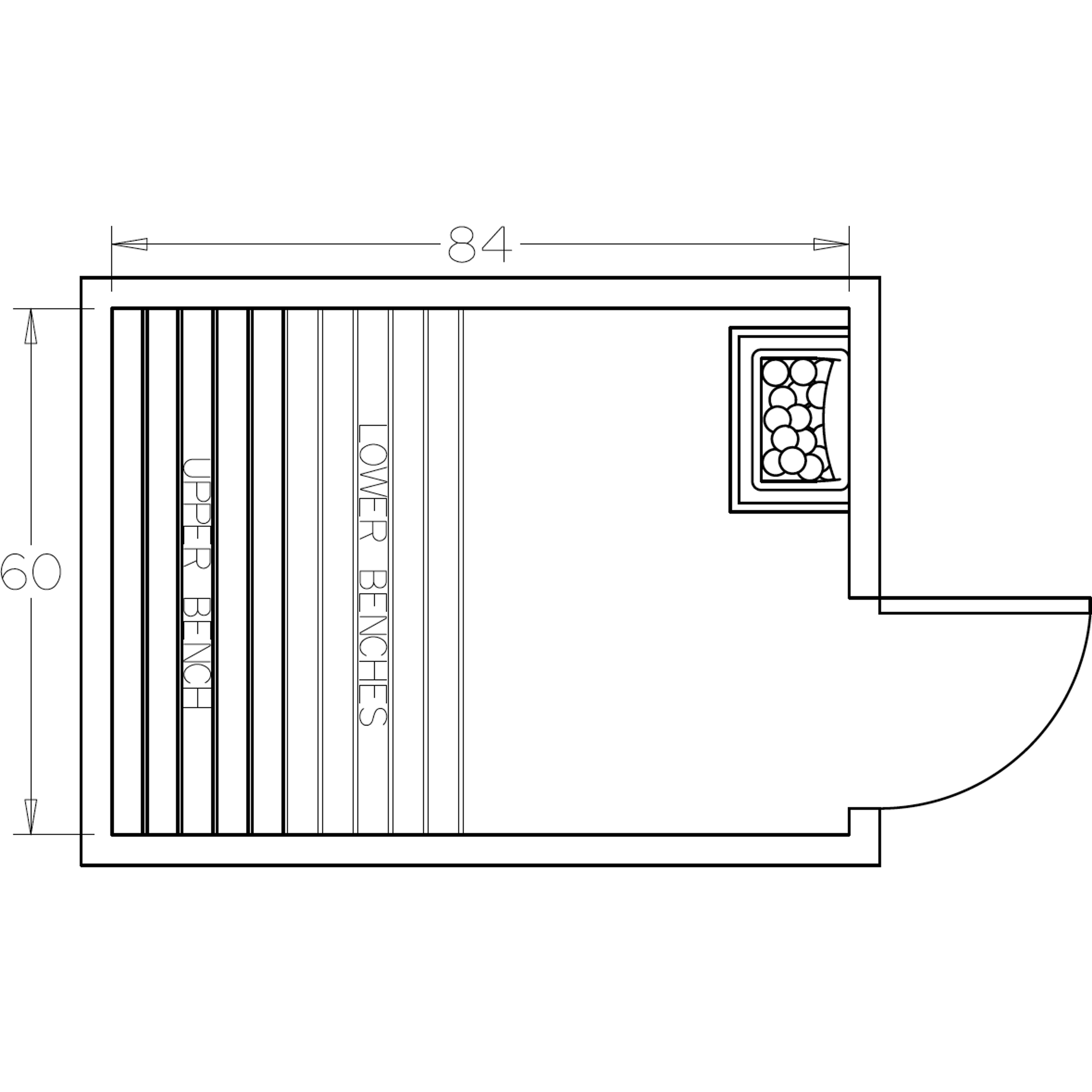 Finnish Sauna Builders 5' x 7' x 7' Pre-Cut Sauna Kit